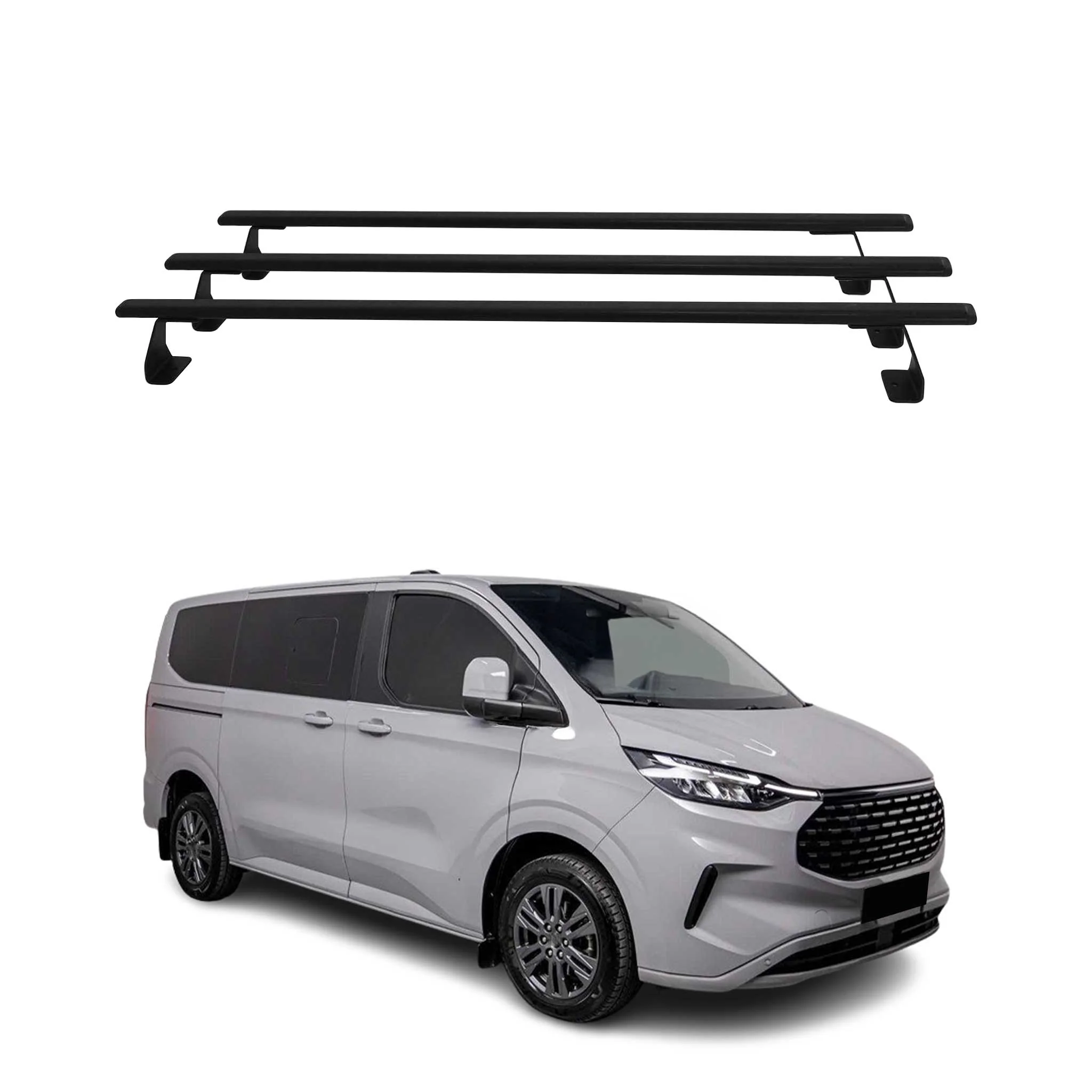 Dachträger Grundtäger für VW Transporter T7 2023-2026 75kg Stahl Schwarz 3 tlg