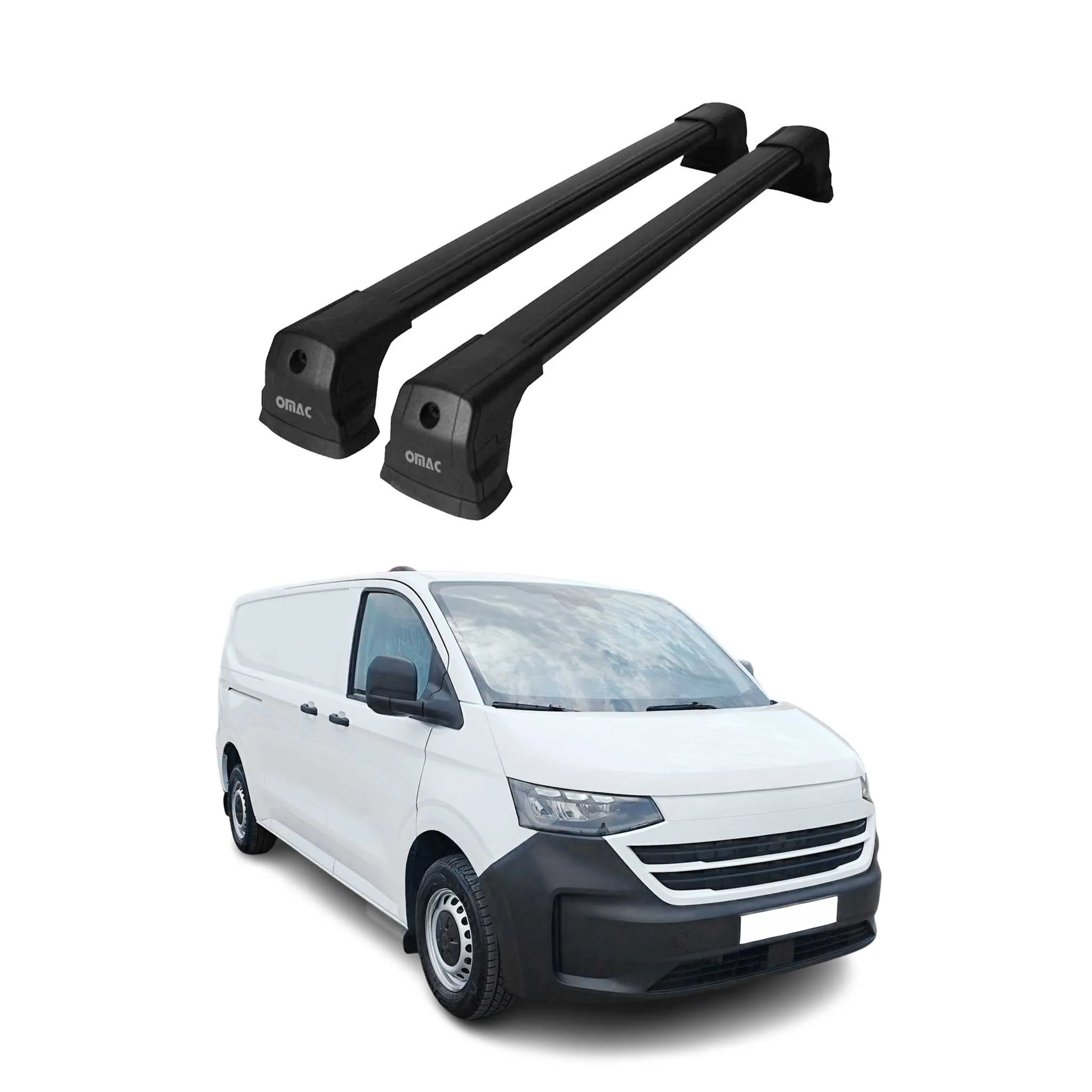 Dachträger Grundtäger für VW Transporter T7 2023-2026 75kg Alu Schwarz 2tlg