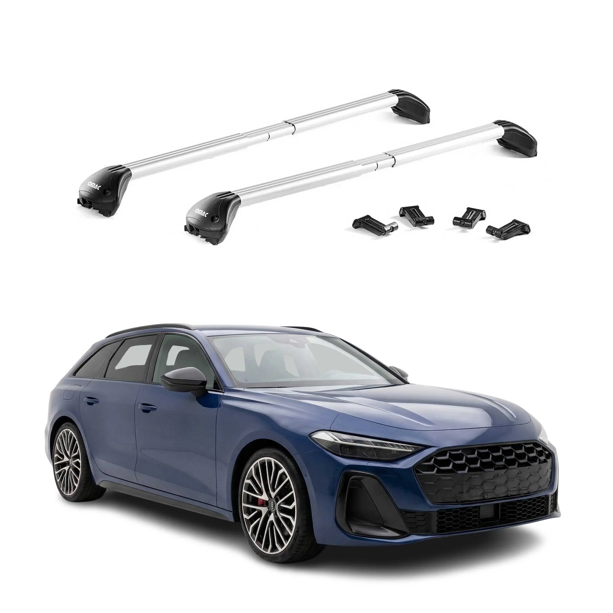 Dachträger Grundtäger für Audi A5 B10 Avant 2024-2026 100kg Alu Silber 2 tlg ABE