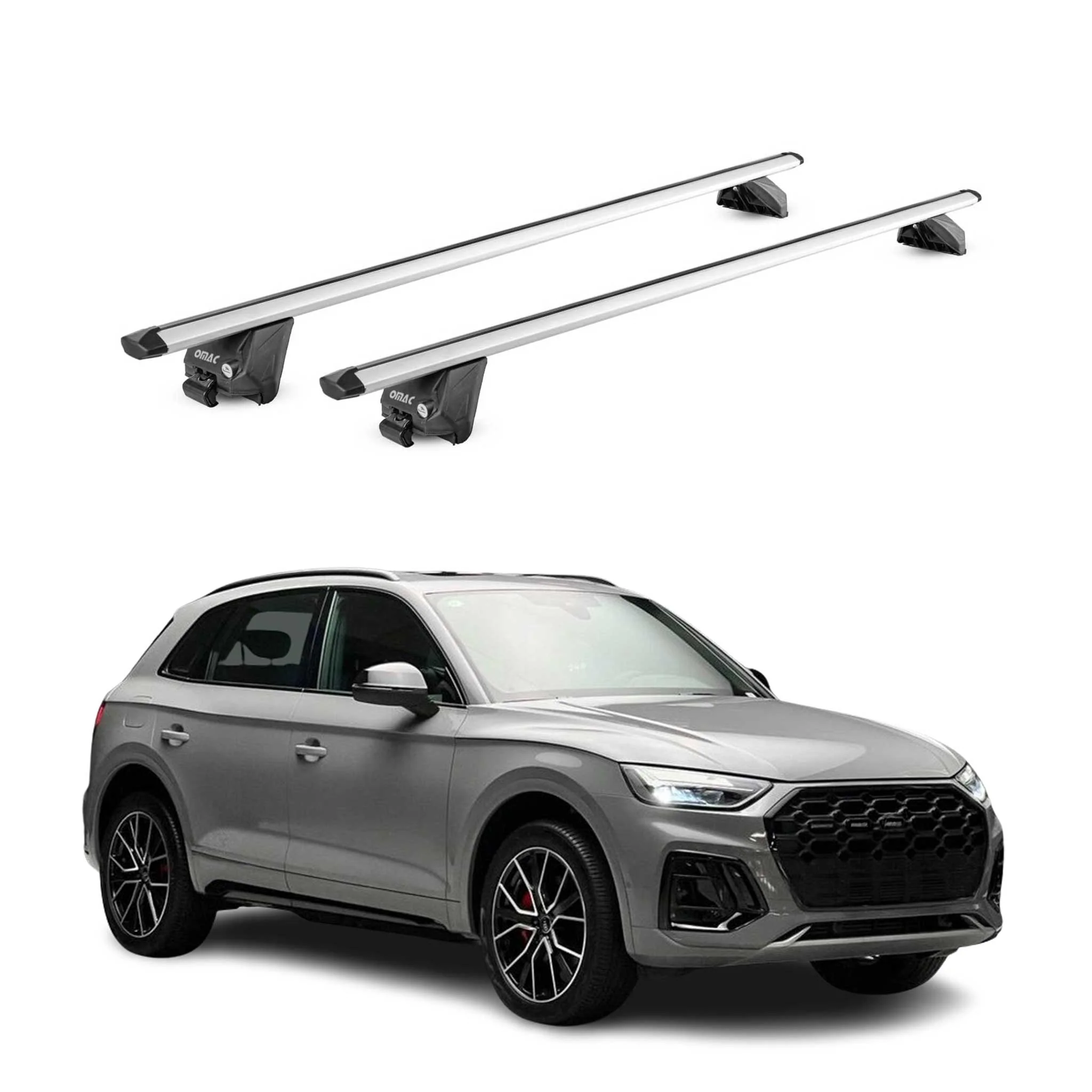 Dachträger Grundtäger für Audi Q5 mk3 2025-2026 100kg Aluminium Silber 2tlg ABE