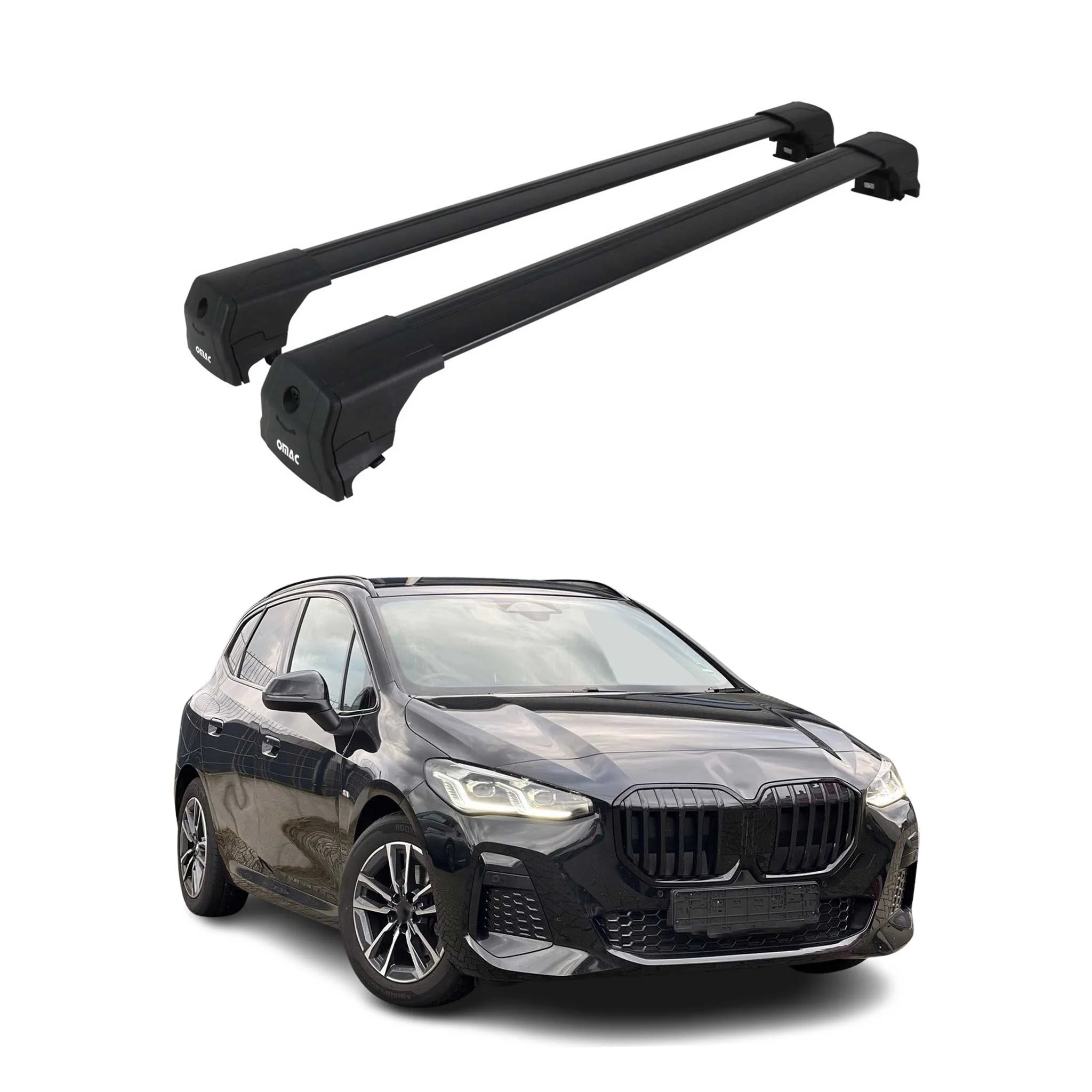 Dachträger Grundtäger für BMW 2er Active Tourer U06 2021-2026 Alu Schwarz 2 tlg