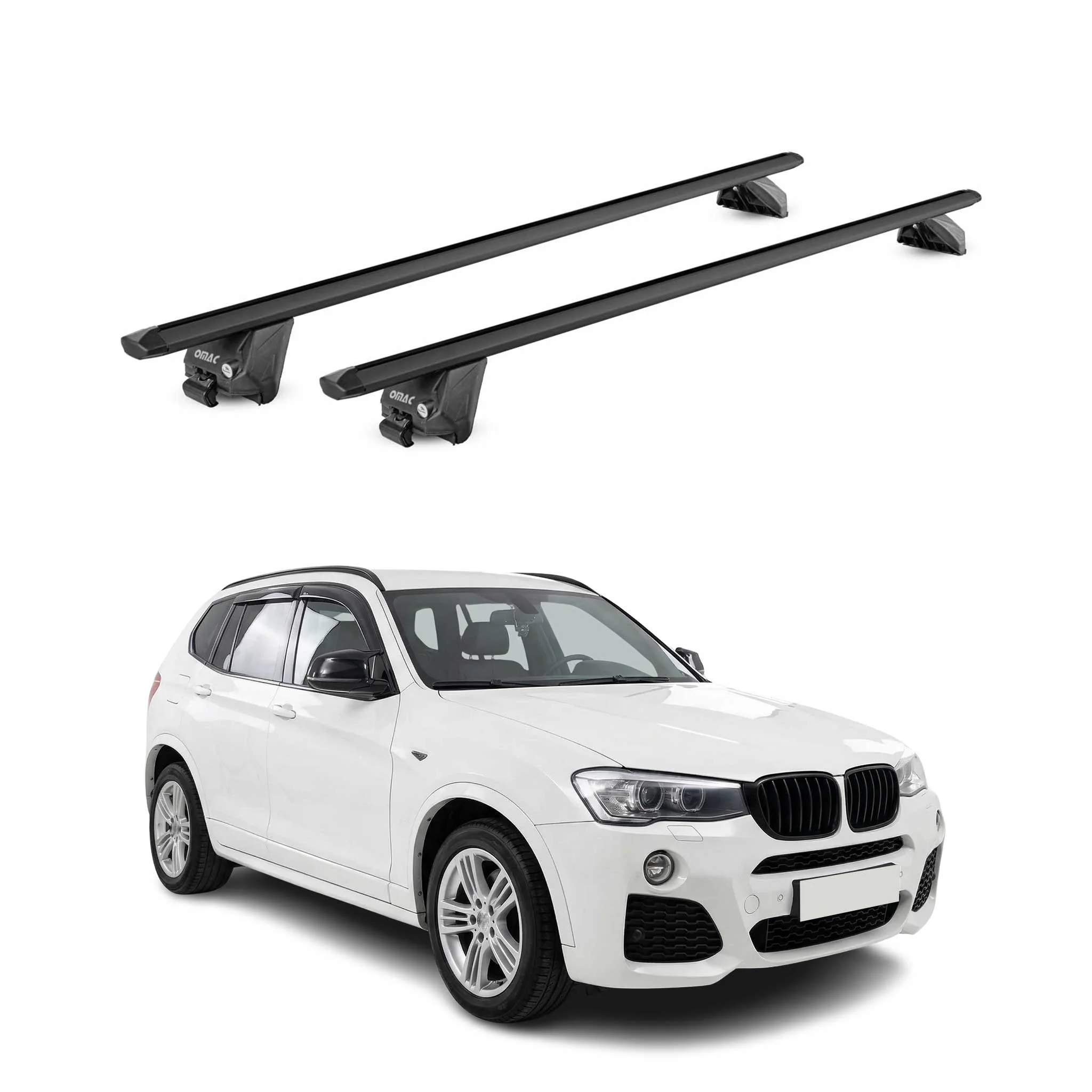 Dachträger Grundtäger für BMW X3 F25 2010-2017 100kg Aluminium Schwarz 2 tlg ABE