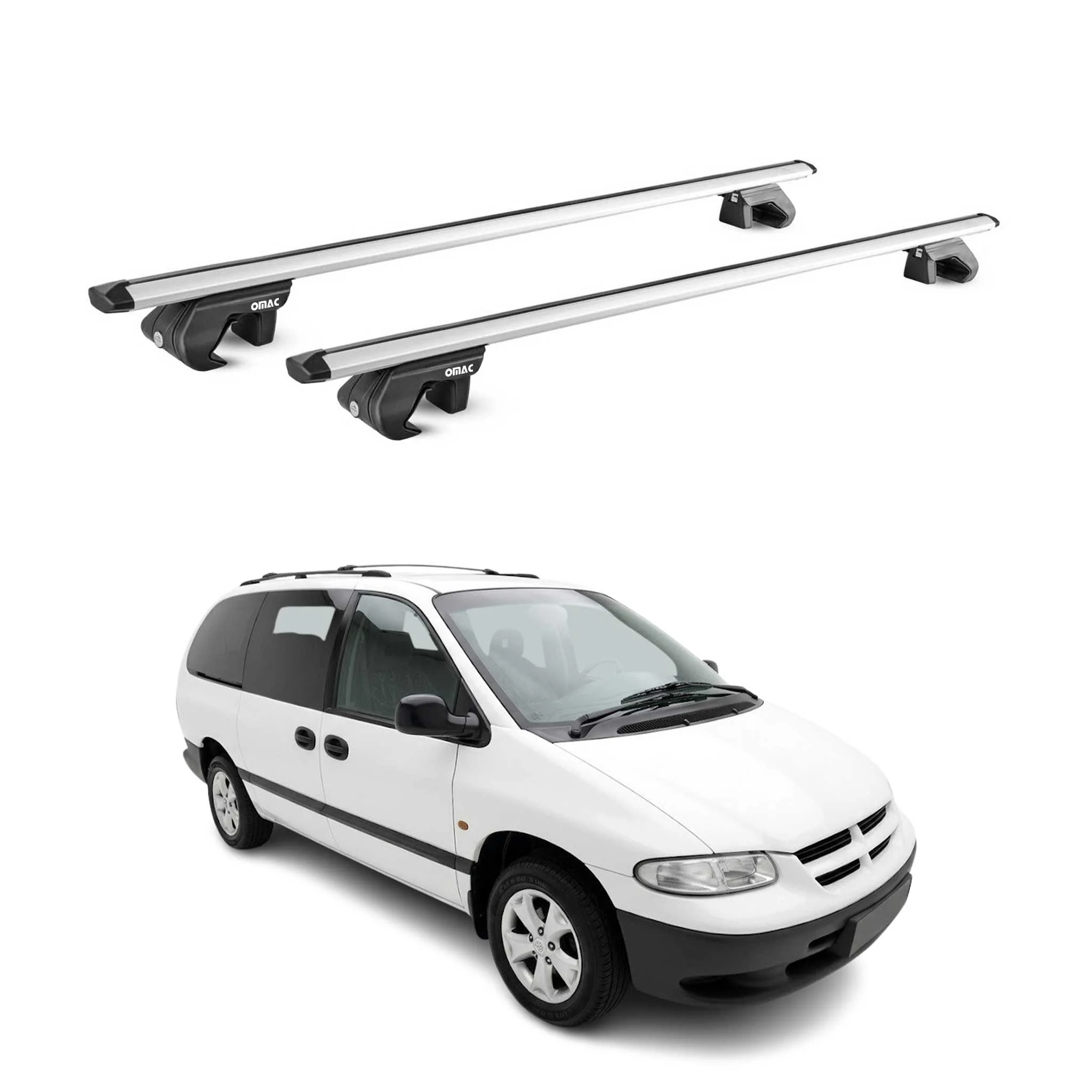 Dachträger Grundtäger für Chrysler Grand Voyager 1995-07 90kg Alu Silber 2x ABE