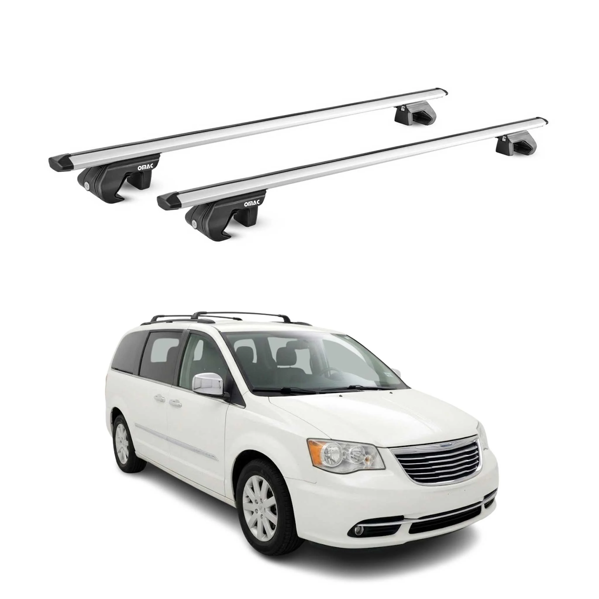 Dachträger Grundtäger für Chrysler Grand Voyager 2011-16 90kg Alu Silber 2x ABE