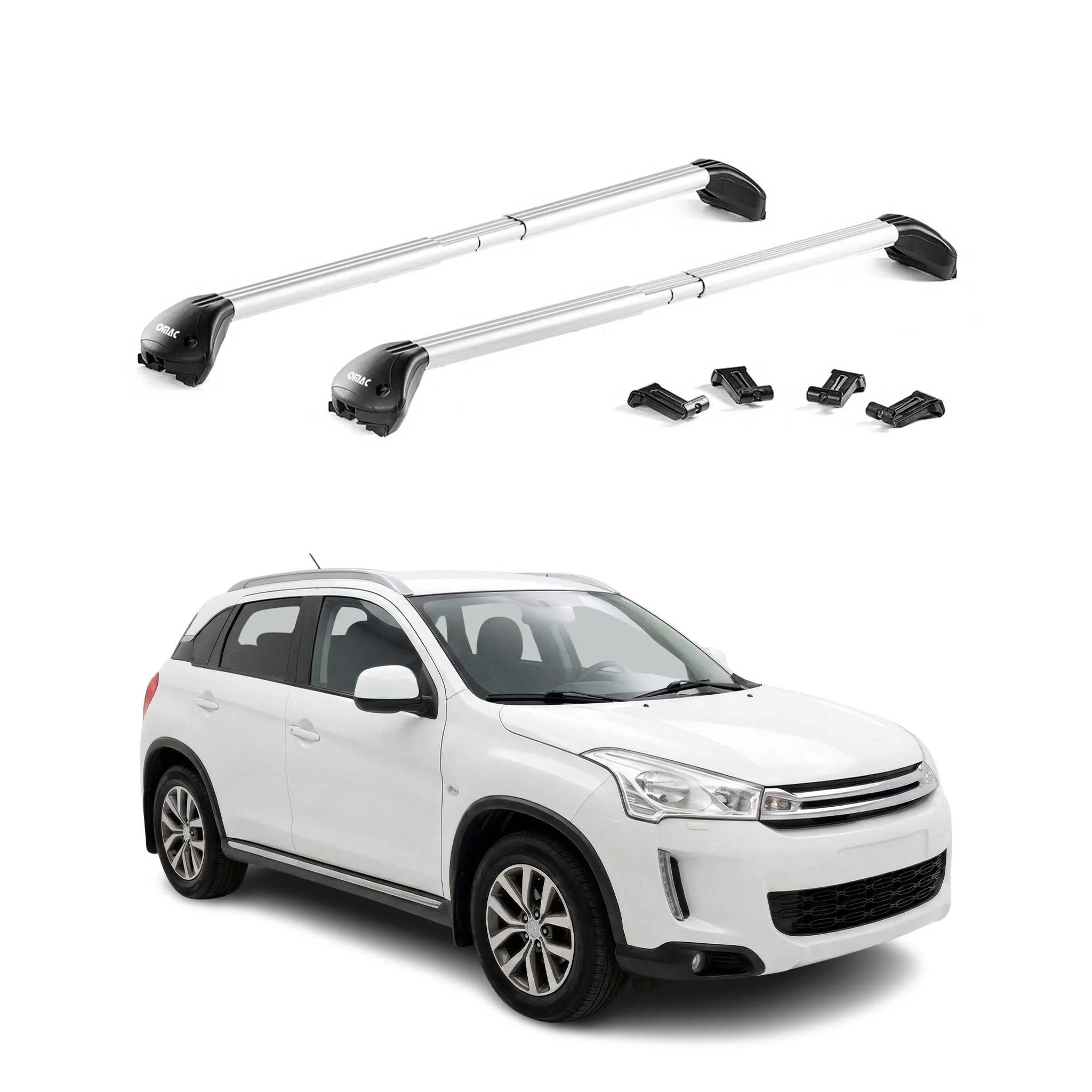 Dachträger Grundtäger für Citroen C4 Aircross 2012-17 100kg Alu Silber 2 tlg ABE