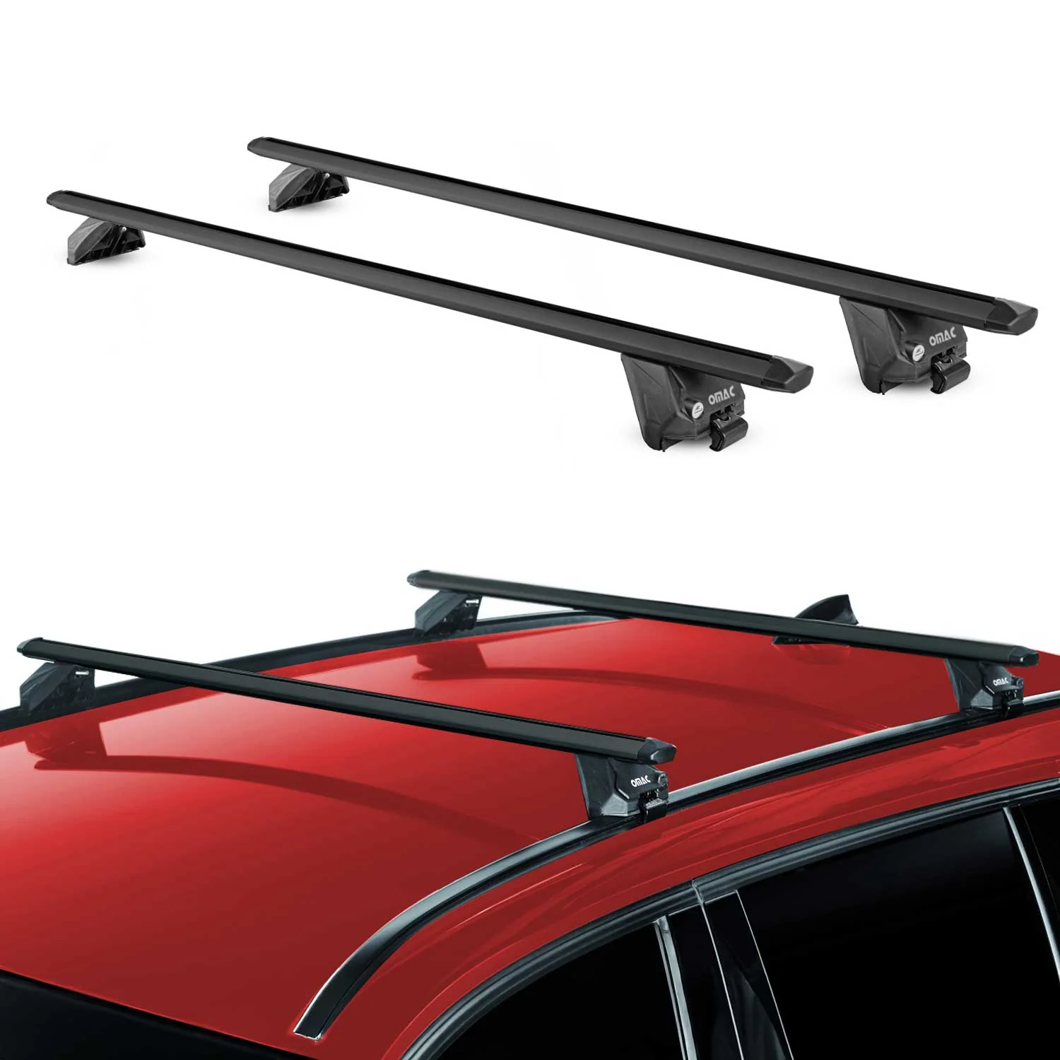 Dachträger Grundtäger für Dacia Lodgy 2012-22 100kg Aluminium Schwarz 2 tlg ABE - Image 2