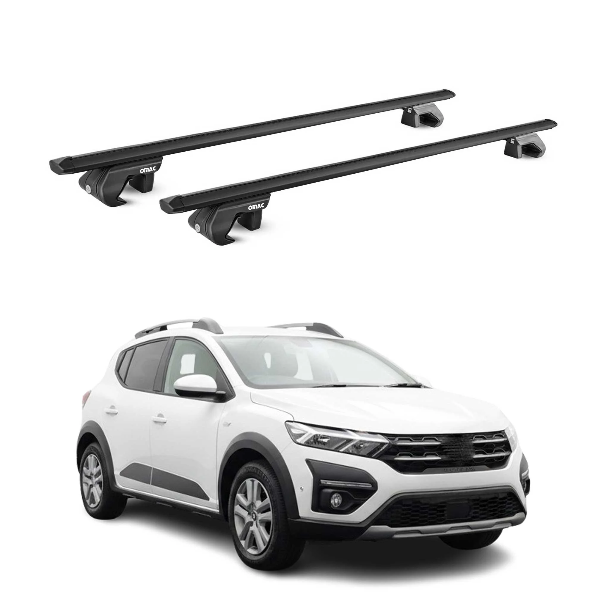 Dachträger Grundtäger für Dacia Sandero Stepway III 2021-26 90kg Alu Schwarz ABE