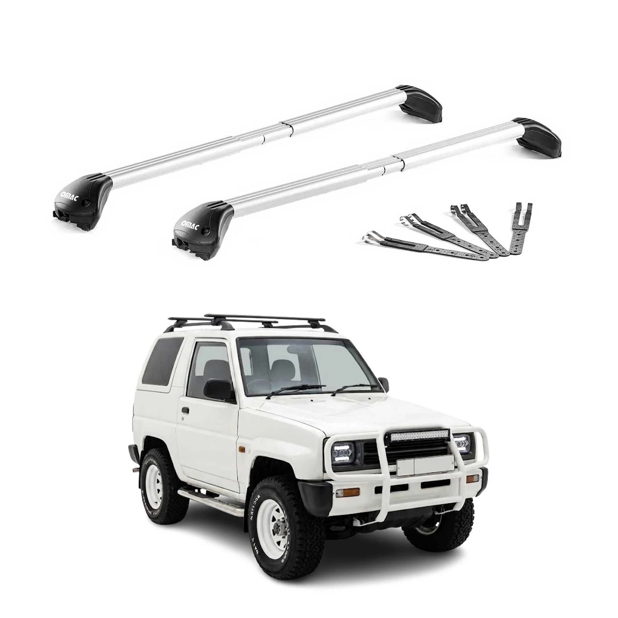 Dachträger Grundtäger für Daihatsu Feroza 1989-1998 100kg Aluminium Grau 2x ABE
