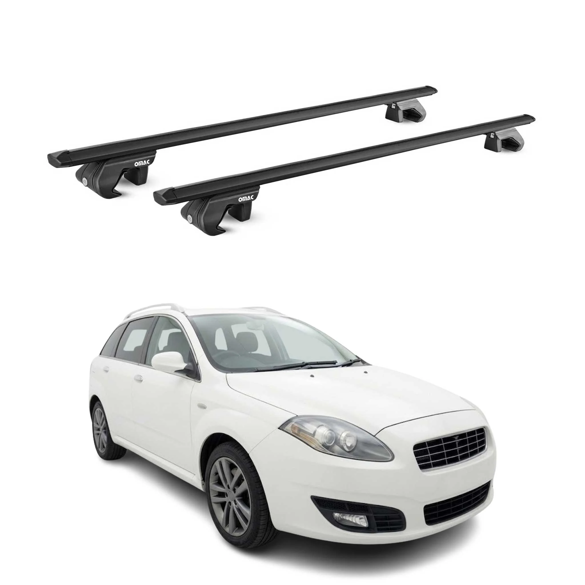 Dachträger Grundtäger für Fiat Croma 2005-2010 90kg Aluminium Schwarz ABE