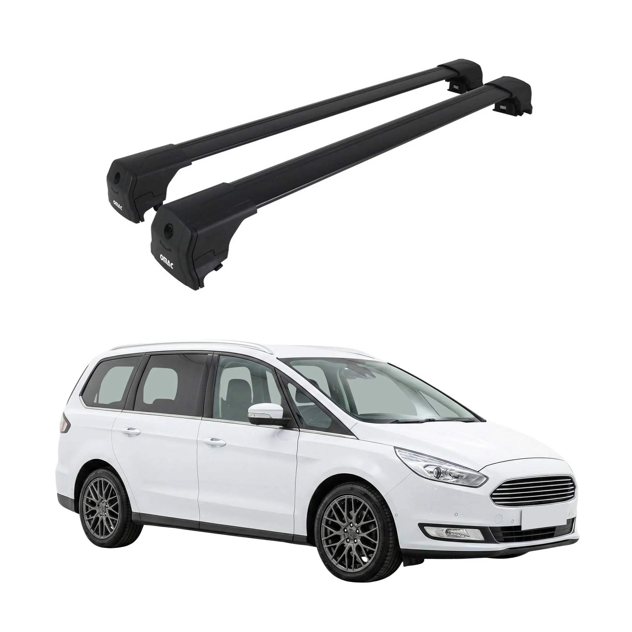 Dachträger Grundtäger für Ford Galaxy III 2015-2019 Pre-FL Aluminium Schwarz 2x