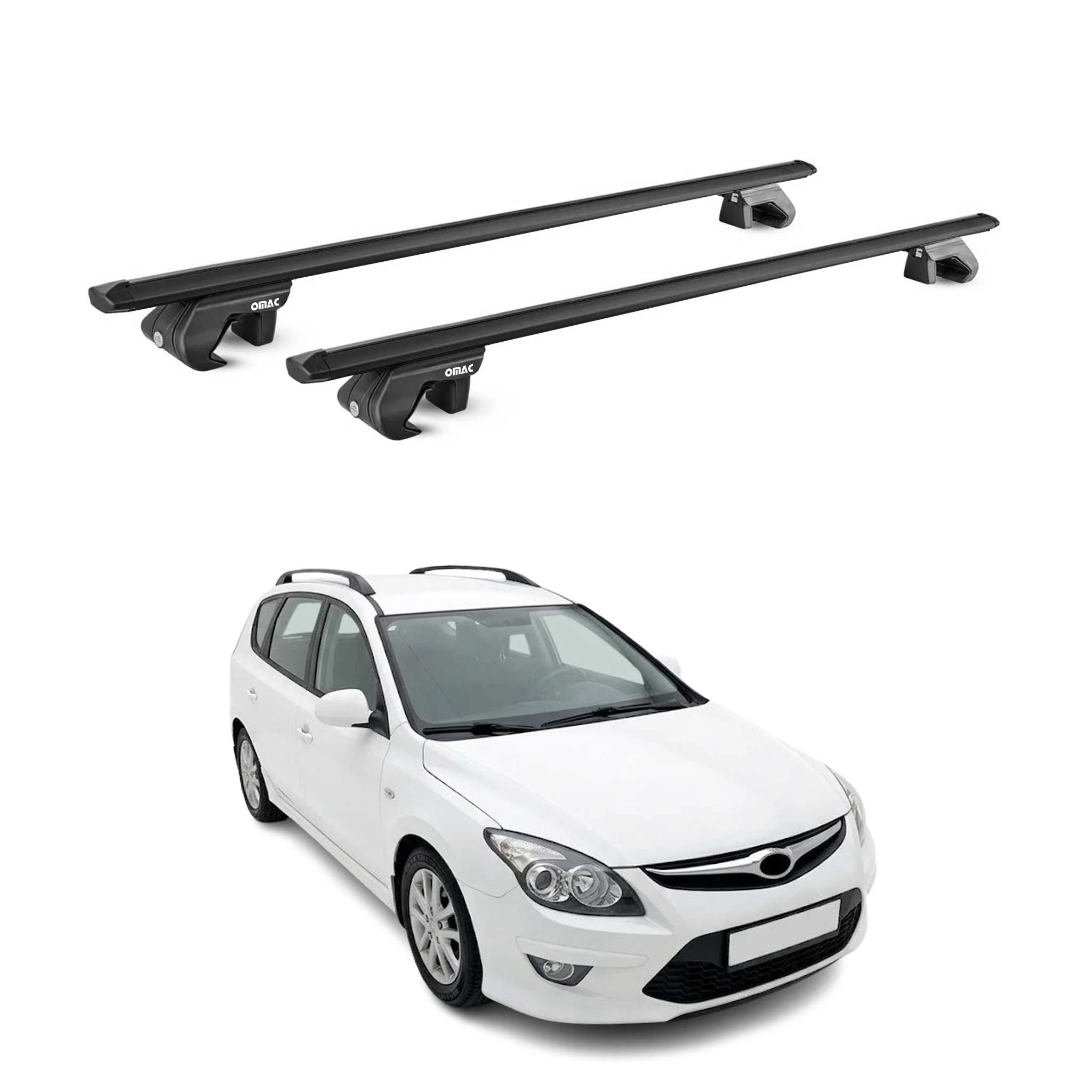 Dachträger Grundtäger für Hyundai i30 I Kombi 2007-2012 90kg Alu Schwarz ABE