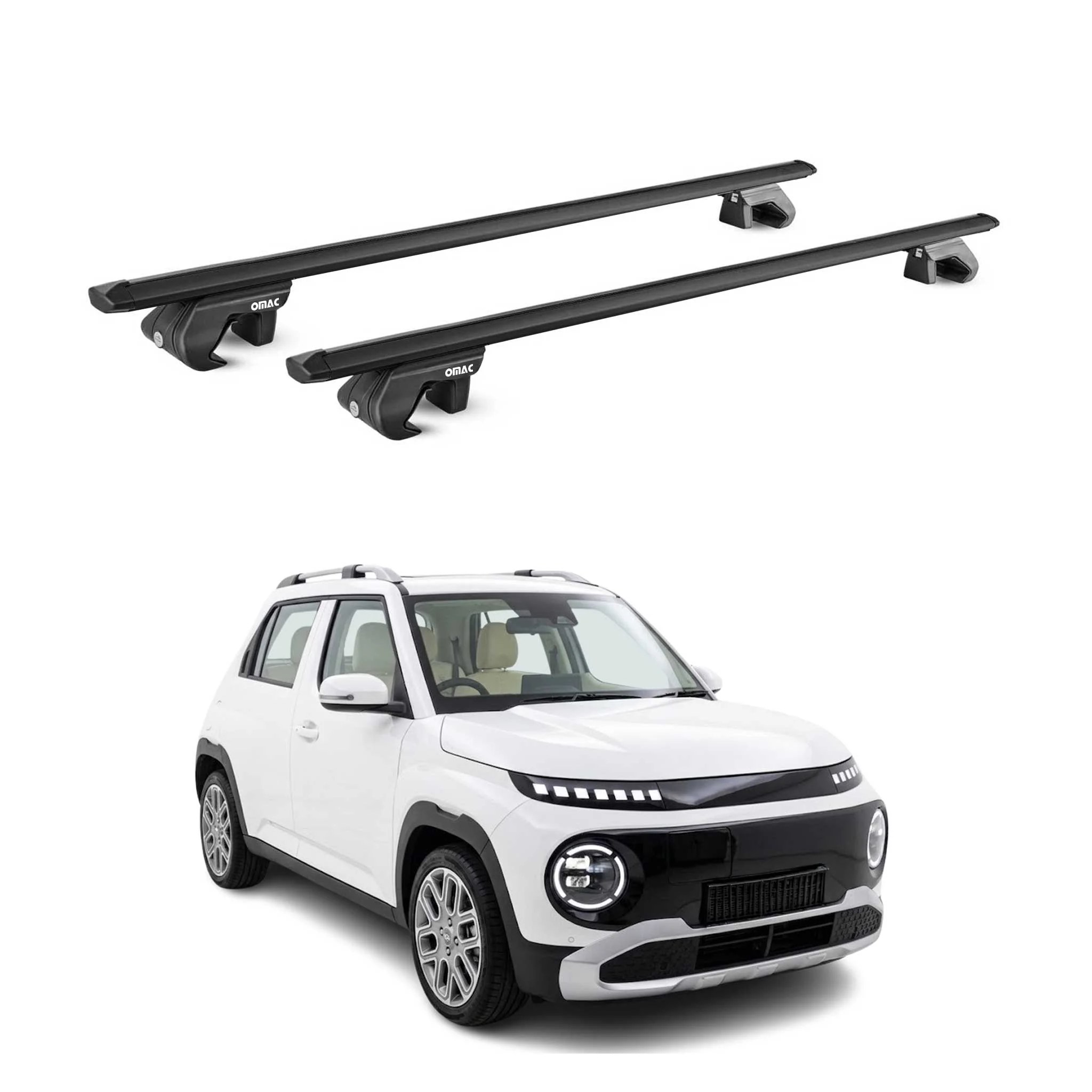 Dachträger Grundtäger für Hyundai Inster 2024-2026 90kg Aluminium Schwarz ABE