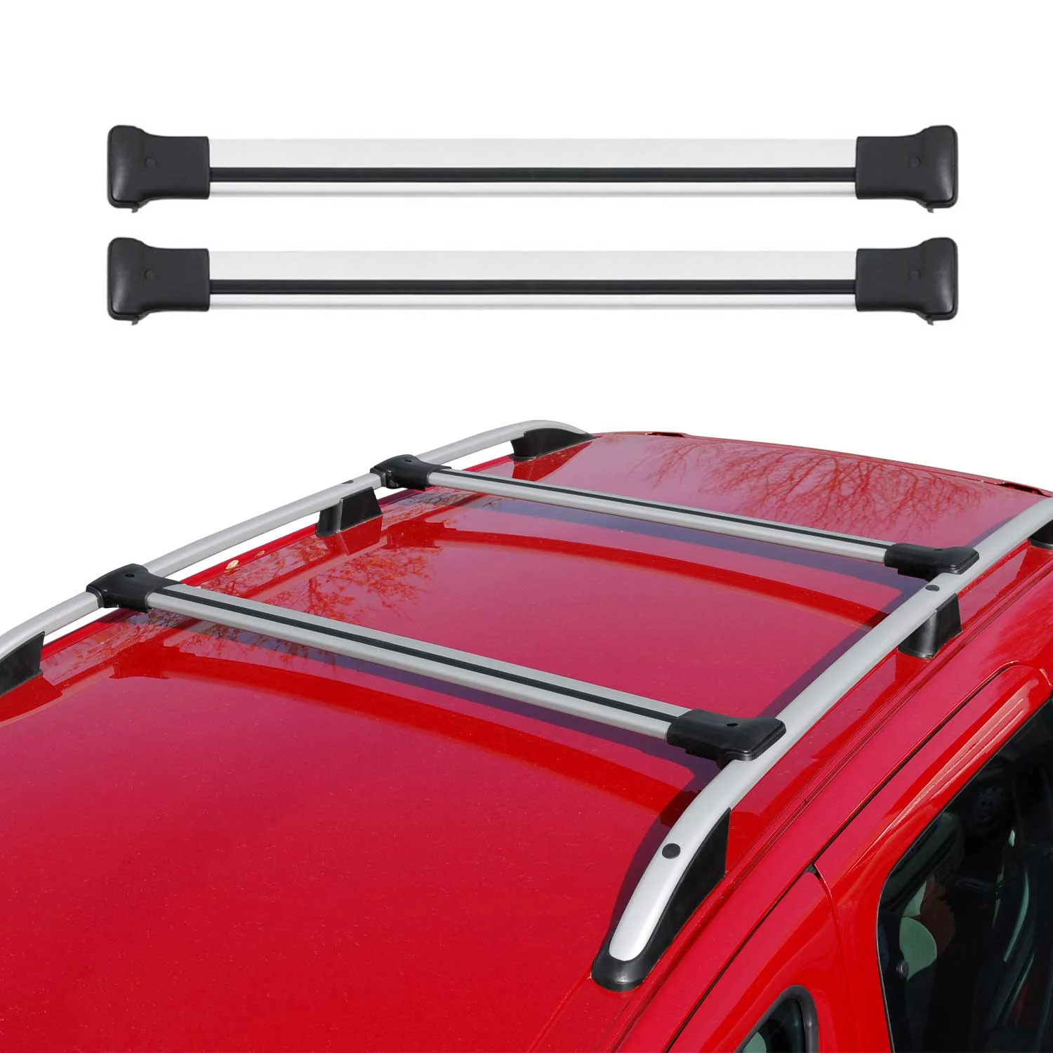 Dachträger Grundtäger für Hyundai Tucson mk1 2004-2009 75kg Aluminium Silber 2x - Image 2