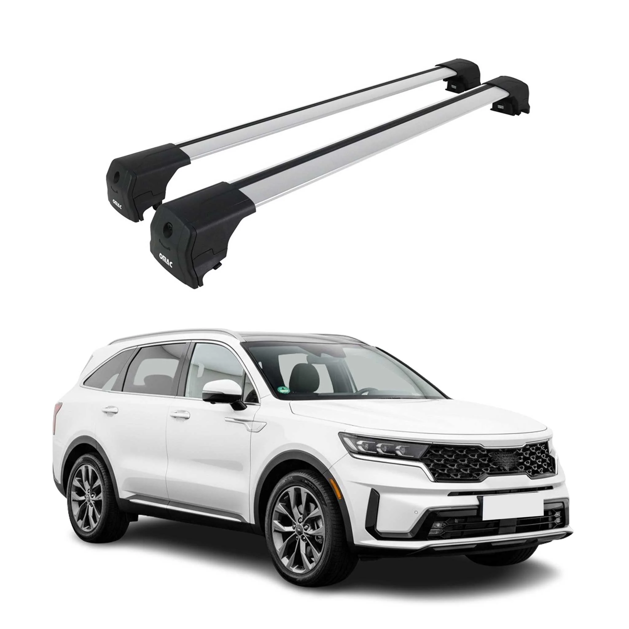 Dachträger Grundtäger für Kia Sorento mk4 2021-2026 75kg Aluminium Silber 2 tlg