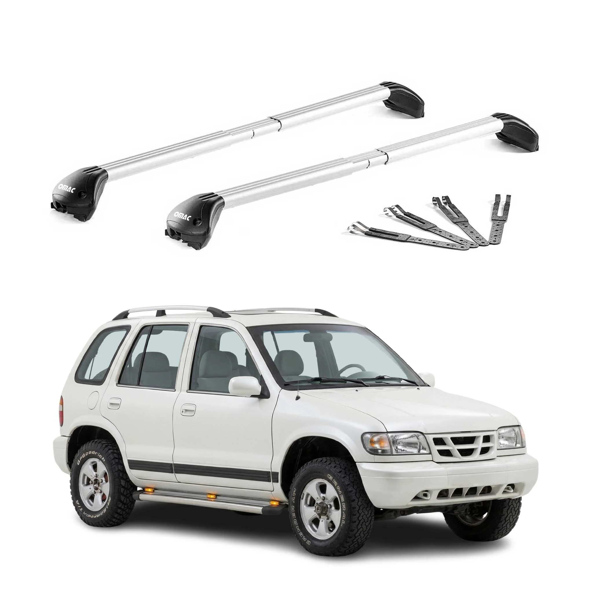 Dachträger Grundtäger für Kia Sportage mk1 JA 1995-2004 100kg Alu Grau 2x ABE