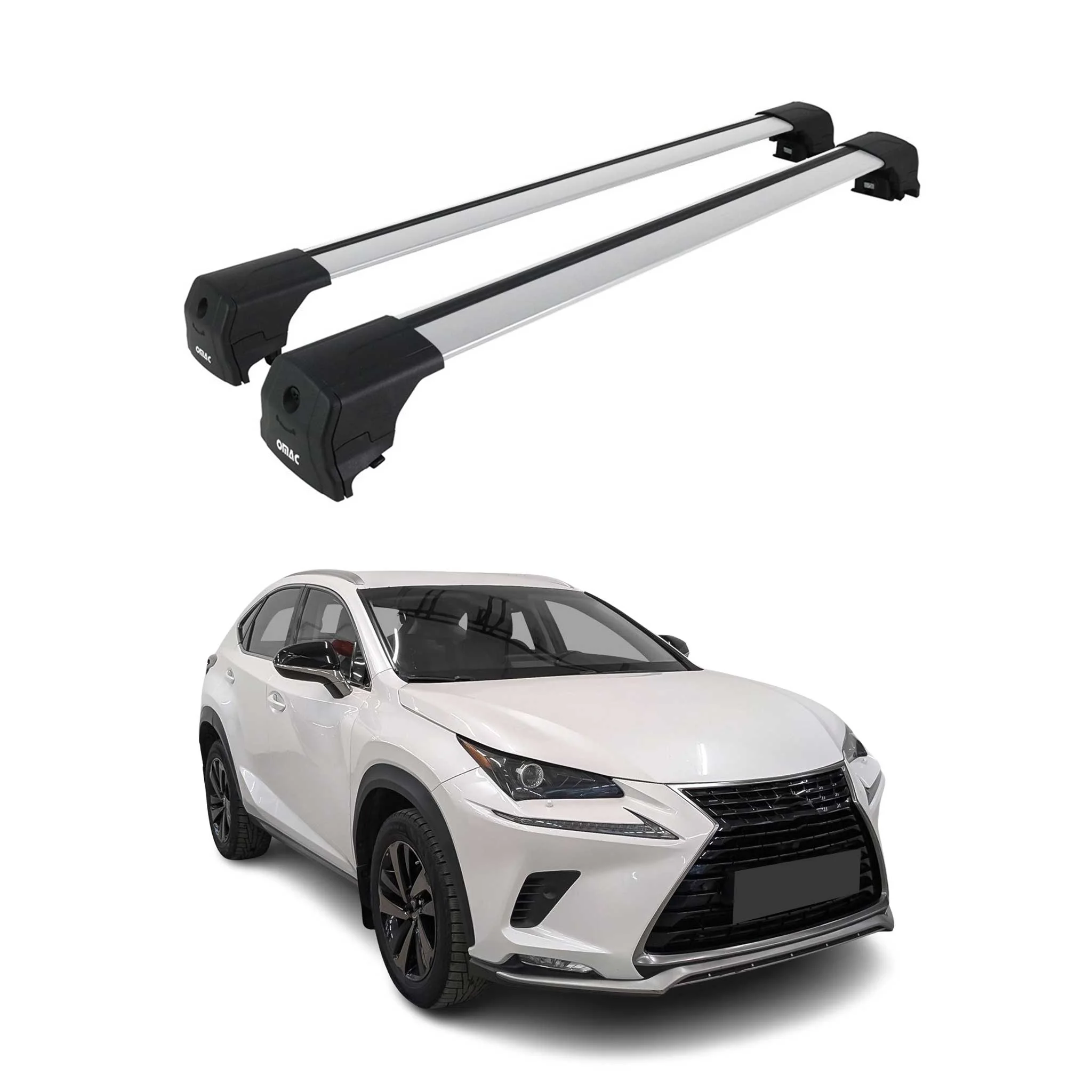Dachträger Grundtäger für Lexus NX I 2015-2021 75kg Aluminium Silber 2 tlg