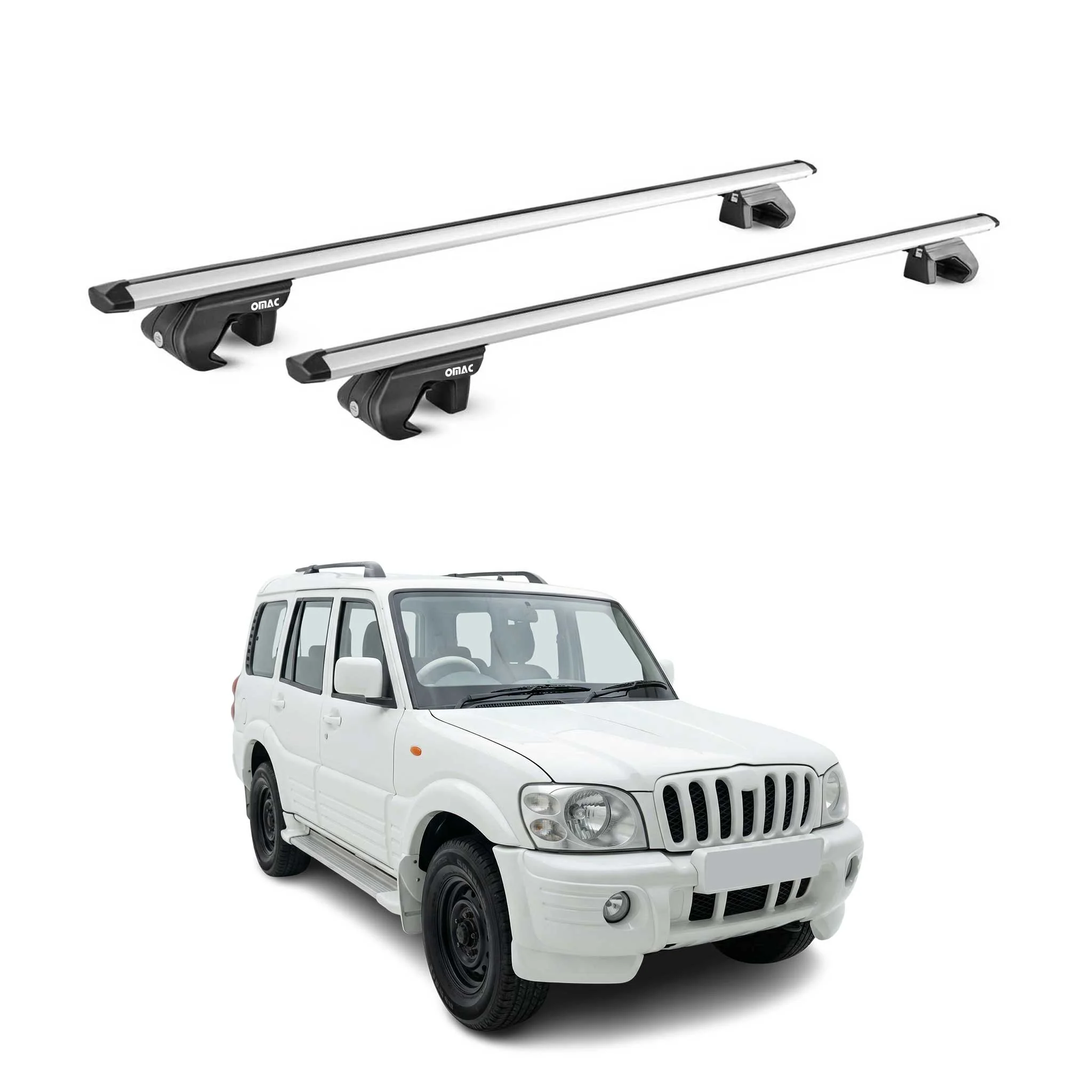 Dachträger Grundtäger für Mahindra Goa I 2003-2014 Pre-FL 90kg Alu Silber 2x ABE