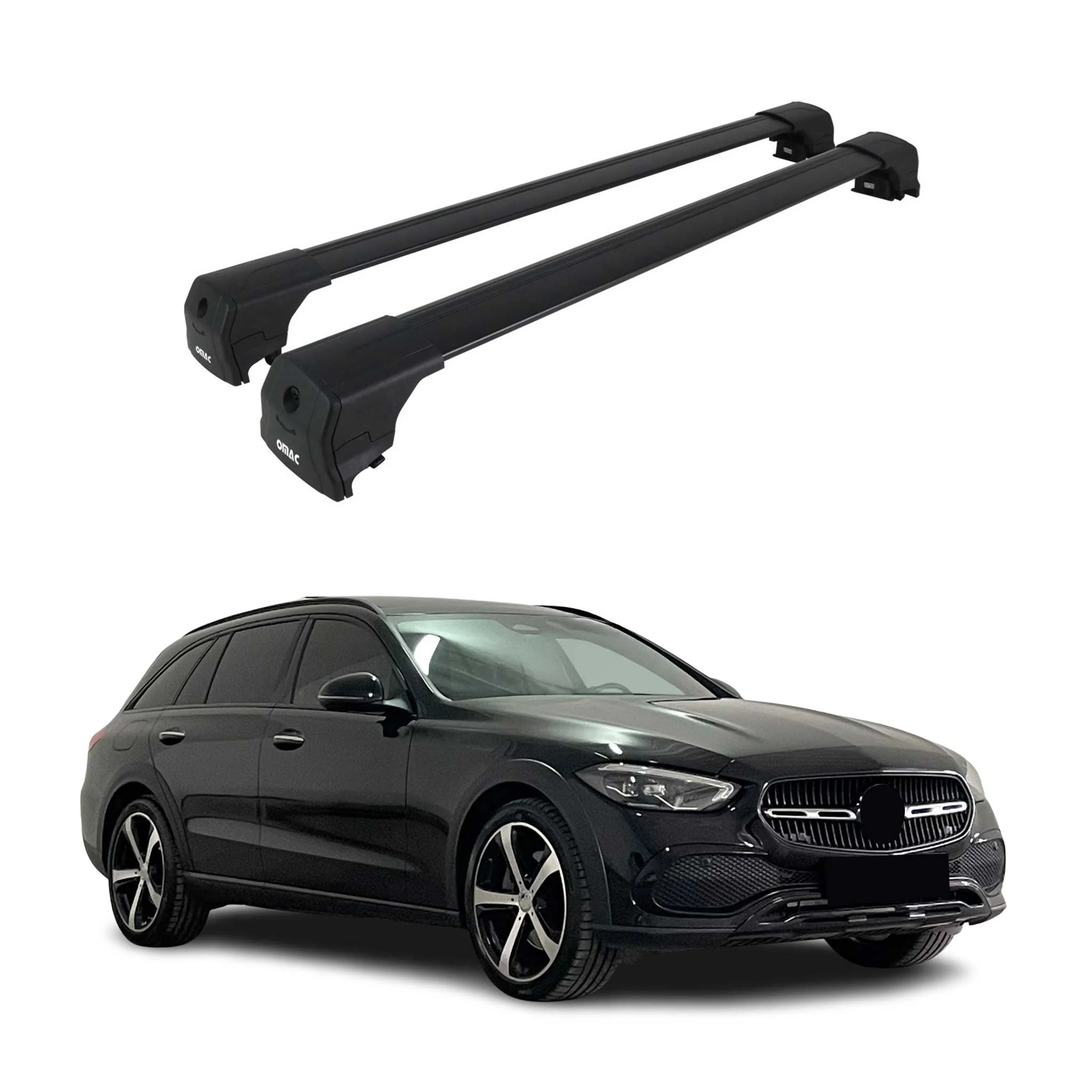Dachträger Grundtäger für Mercedes C Klasse S206 2021-2026 Aluminium Schwarz 2x