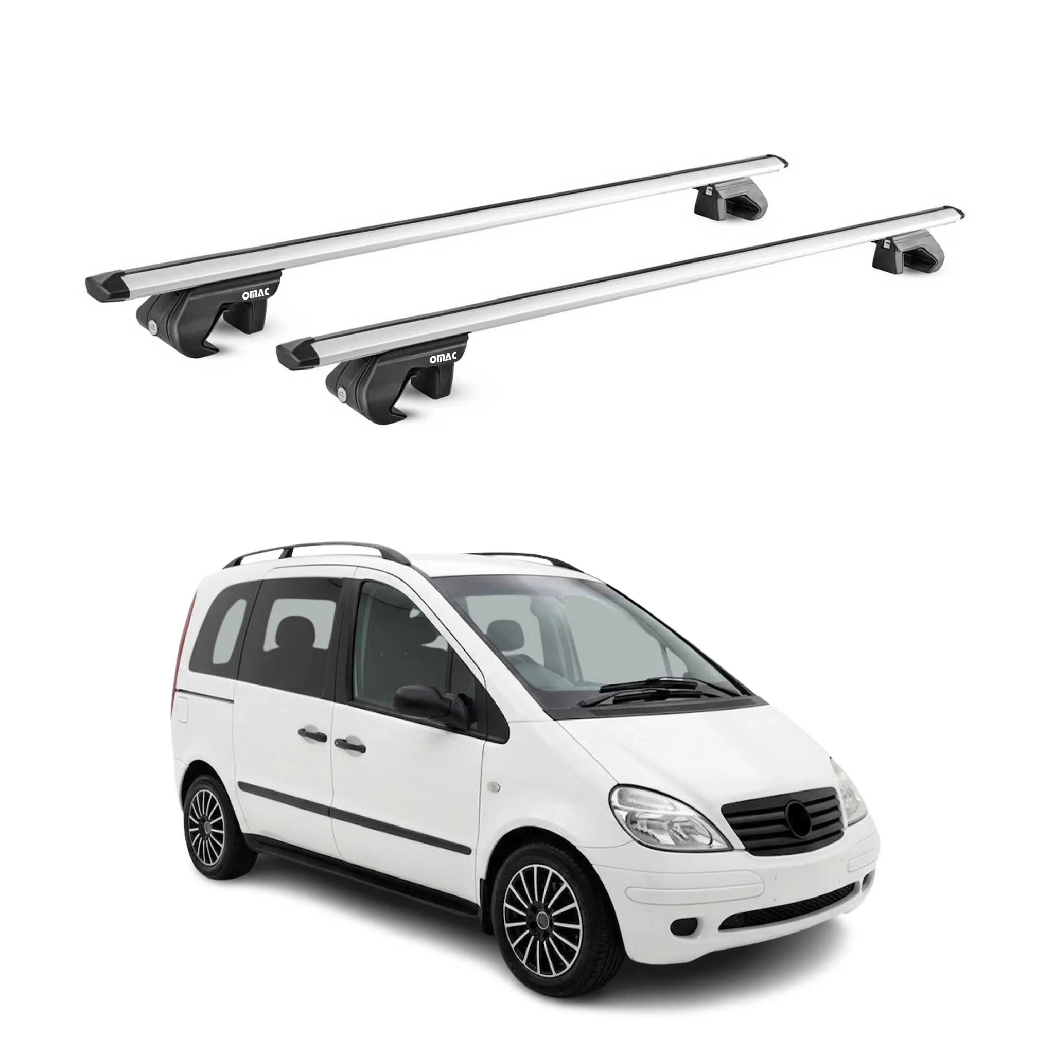 Dachträger Grundtäger für Mercedes Vaneo W414 2001-2005 90kg Alu Silber 2x ABE