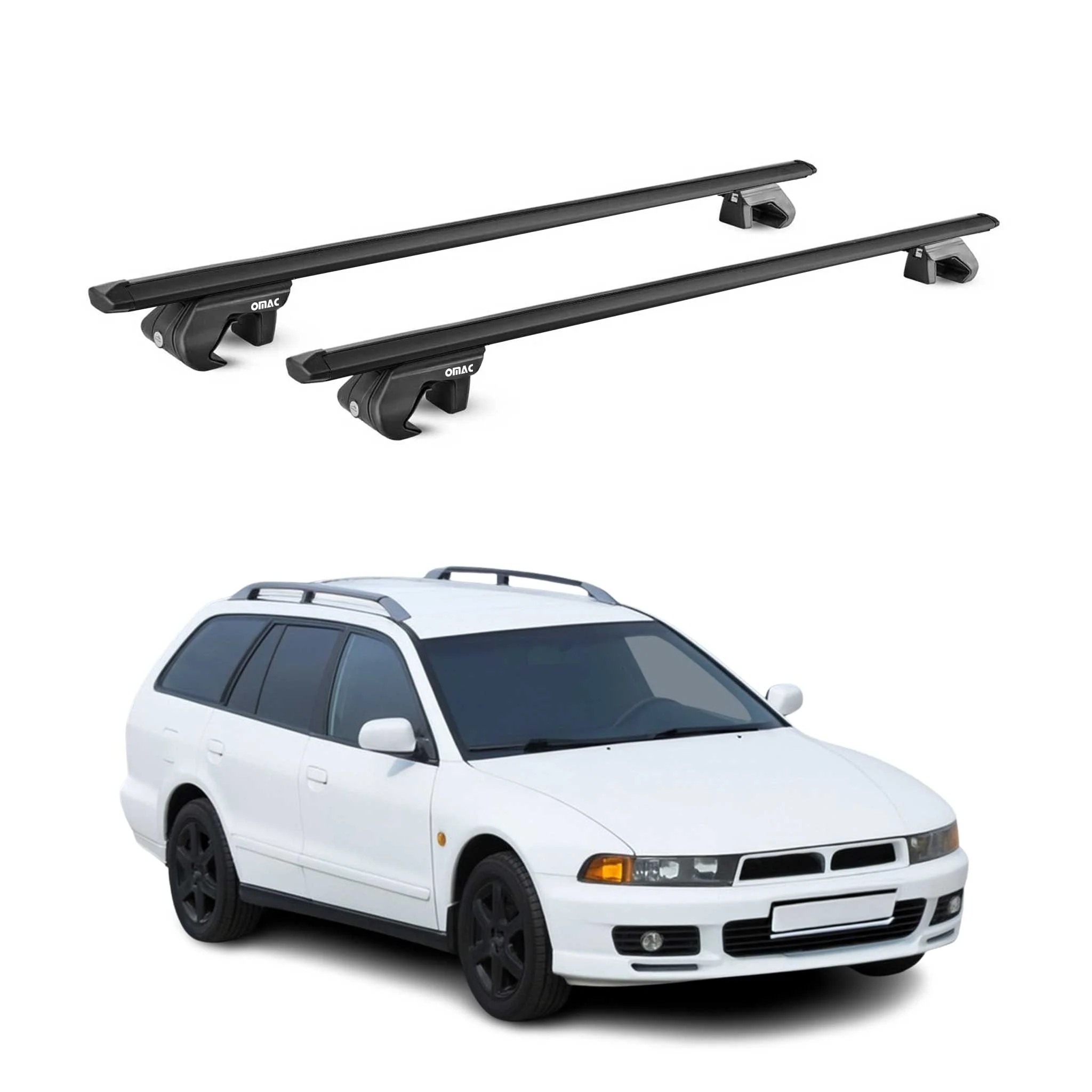 Dachträger Grundtäger für Mitsubishi Galant Kombi EA0 1997-2002 Alu Schwarz ABE