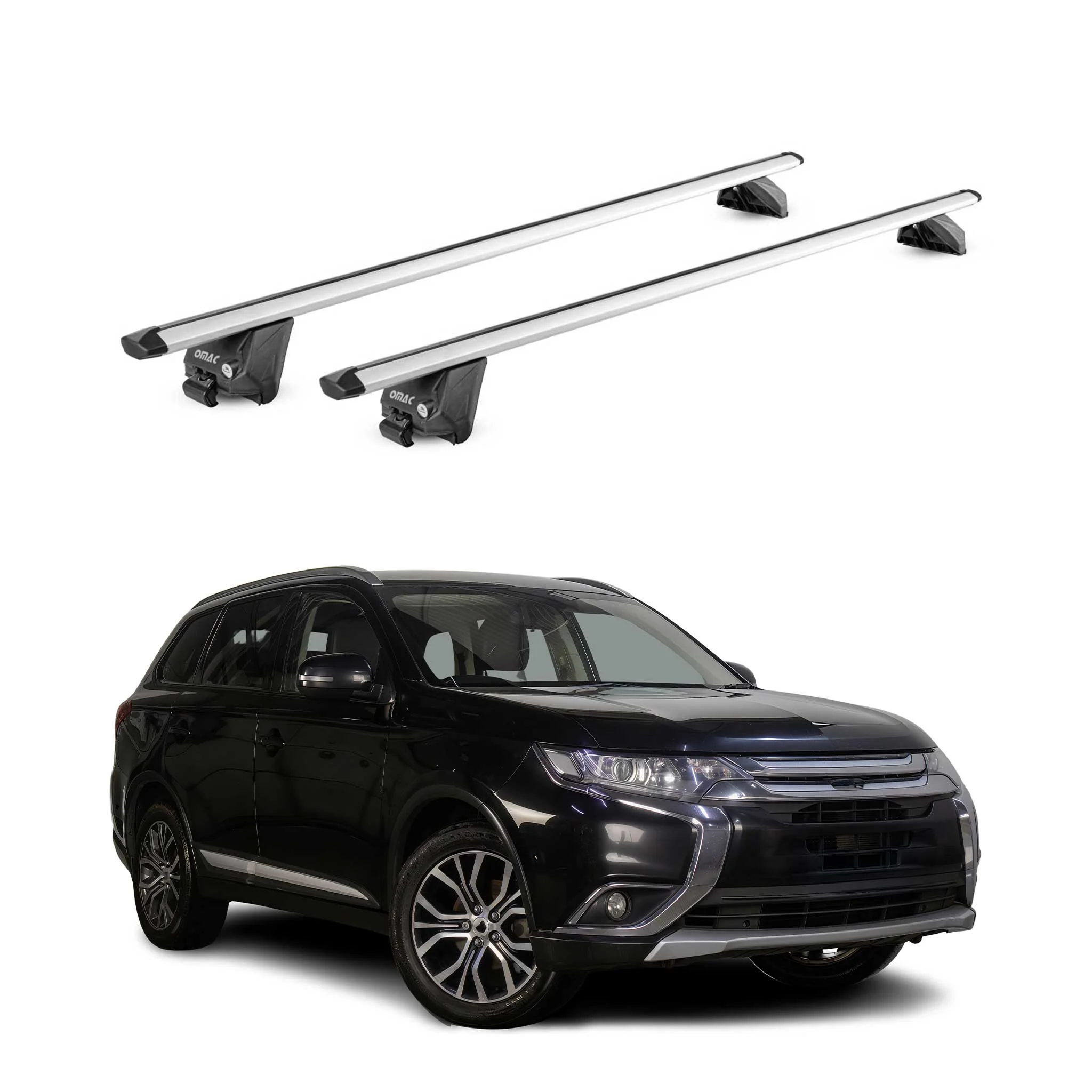 Dachträger Grundtäger für Mitsubishi Outlander III 2013-2021 Alu Silber 2tlg ABE