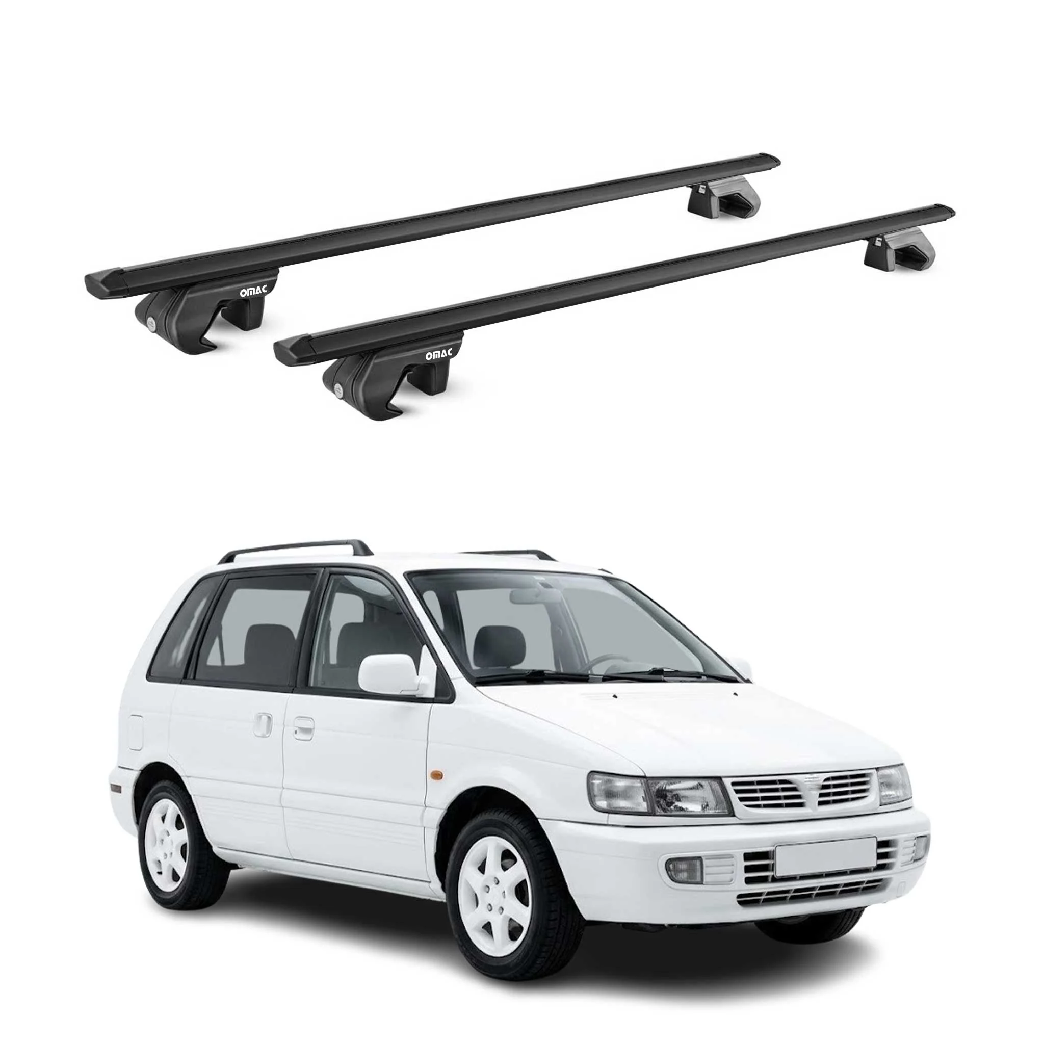 Dachträger Grundtäger für Mitsubishi Space Runner 1991-1998 90kg Alu Schwarz ABE
