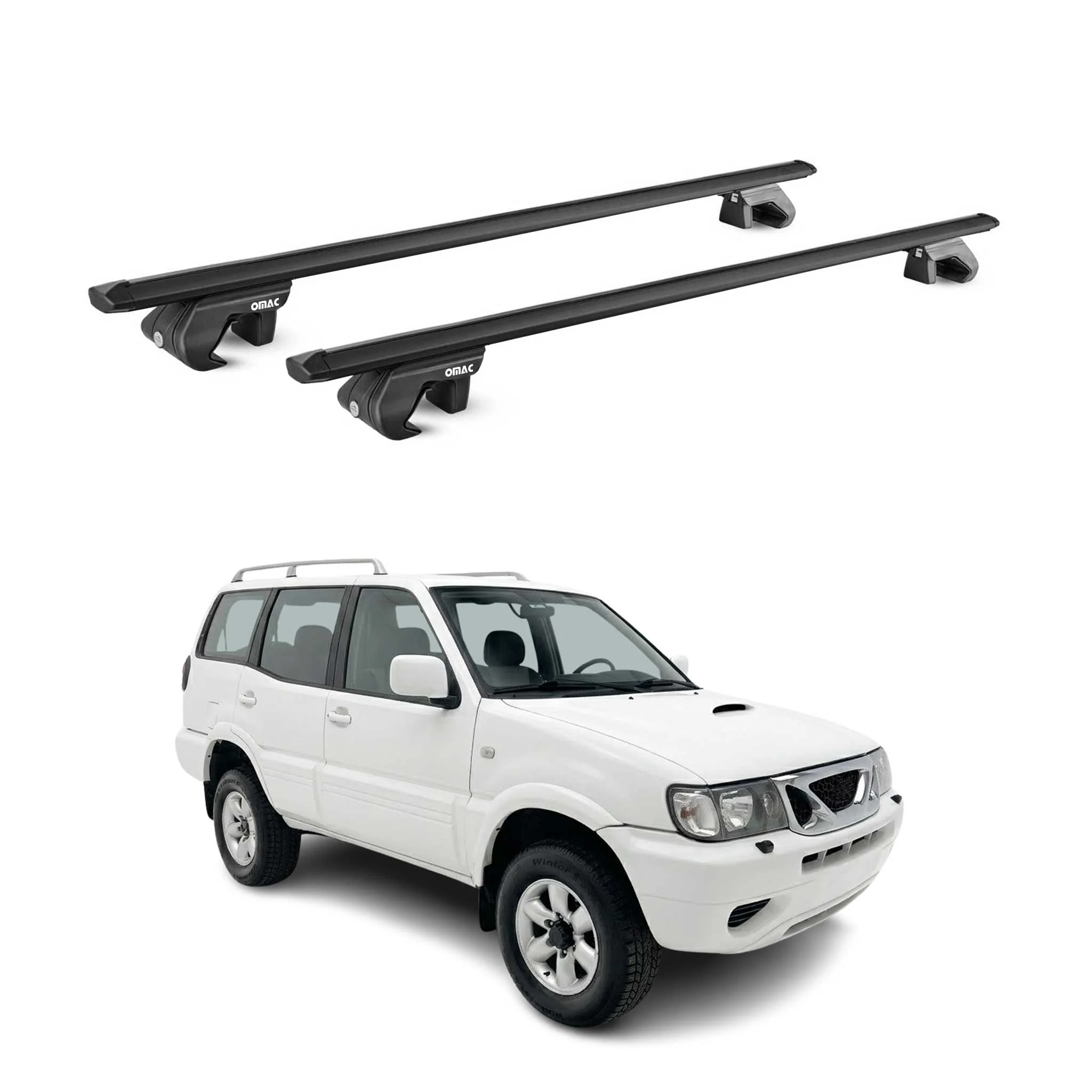 Dachträger Grundtäger für Nissan Terrano II R20 1993-2005 90kg Alu Schwarz ABE