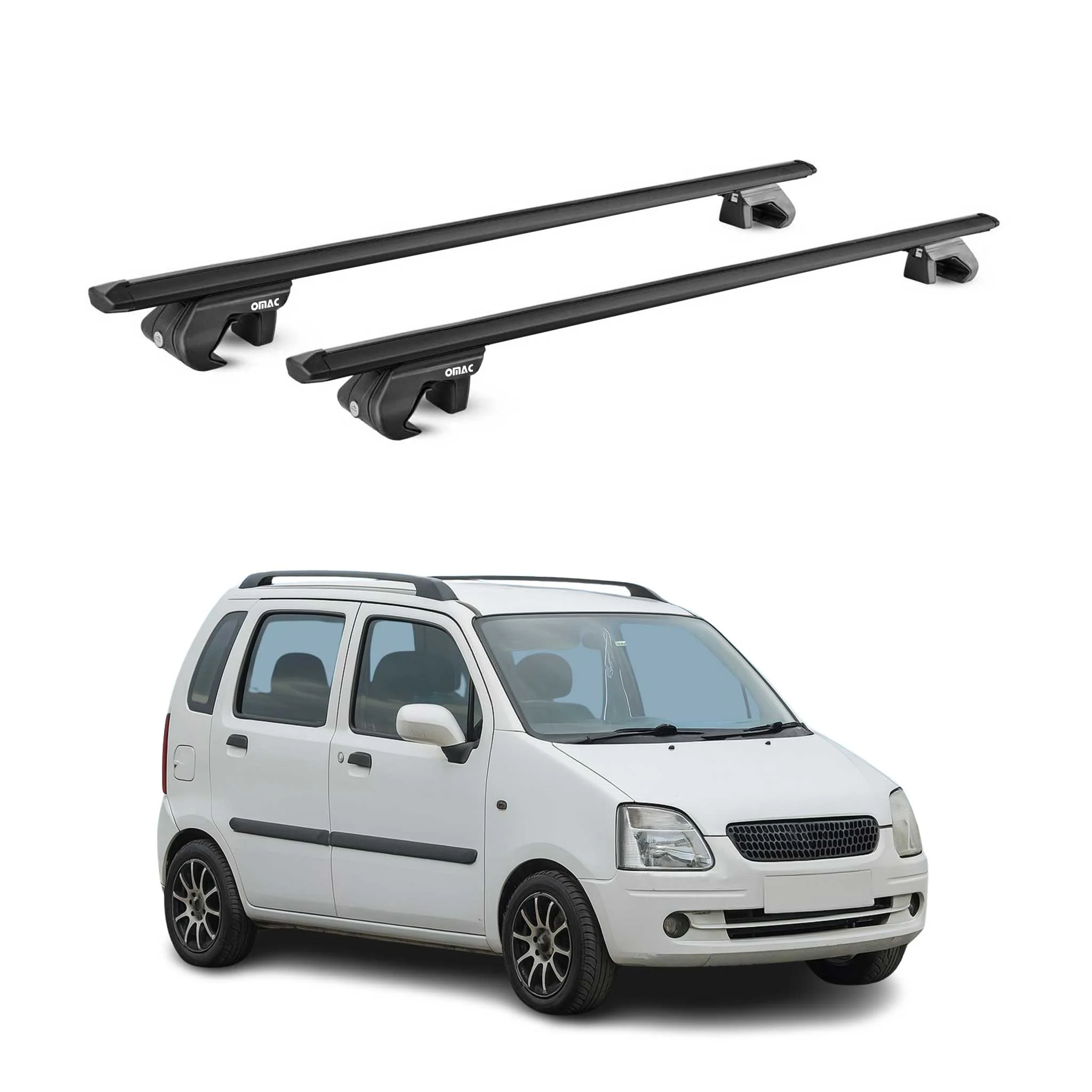 Dachträger Grundtäger für Opel Agila I 2000-2007 90kg Aluminium Schwarz ABE