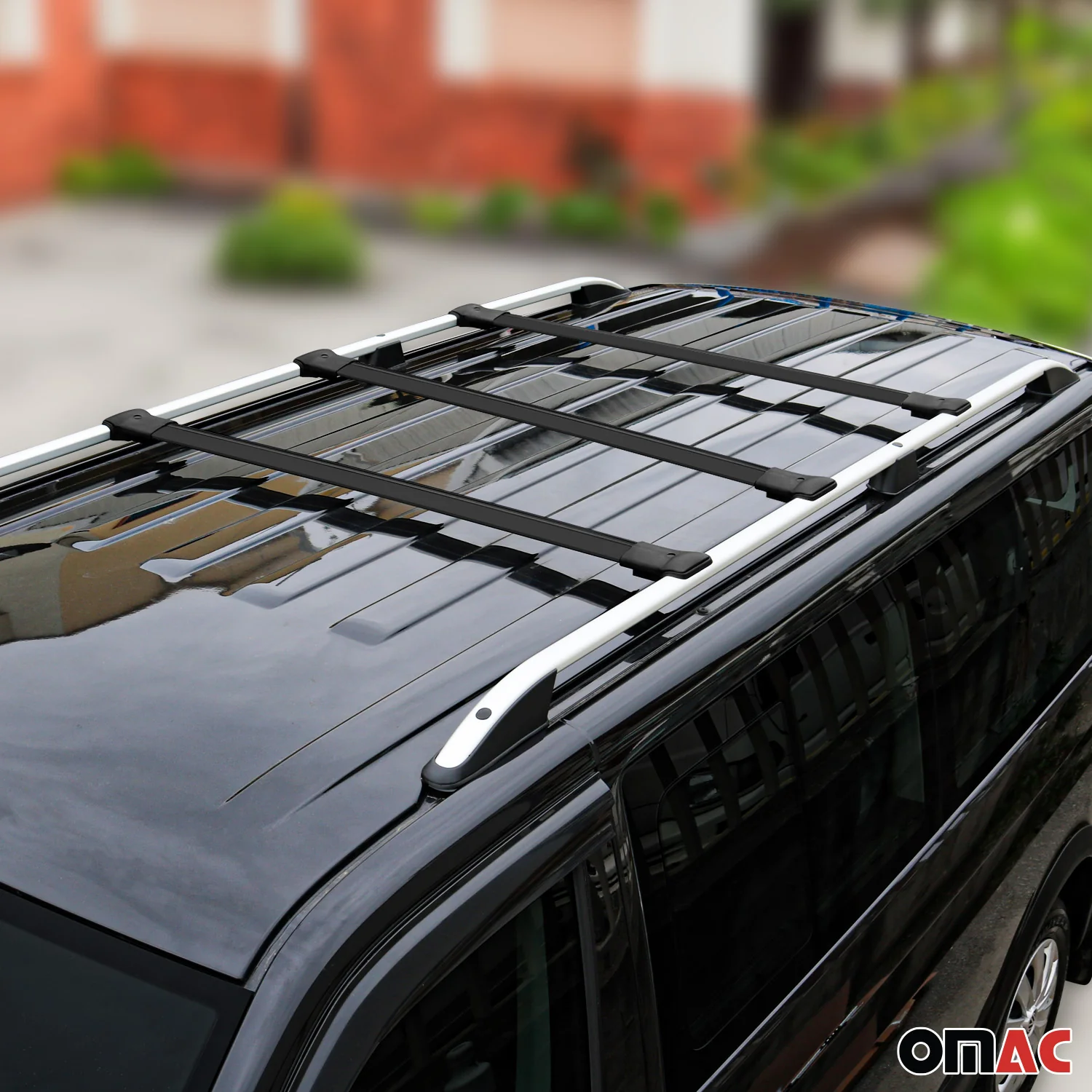 Dachträger Grundtäger für Opel Vivaro A 2001-2014 75kg Aluminium Schwarz 3tlg - Image 3