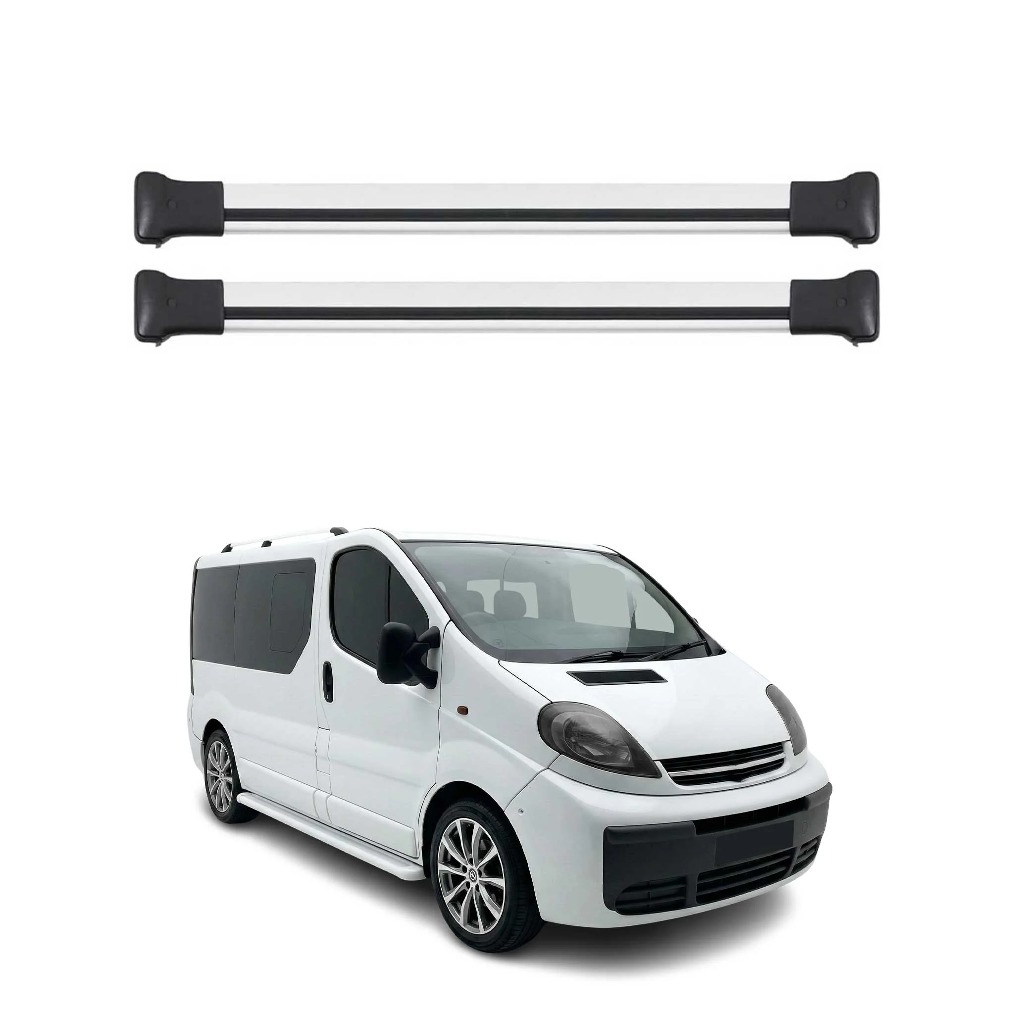 Dachträger Grundtäger für Opel Vivaro A 2001-2014 75kg Aluminium Silber 3tlg