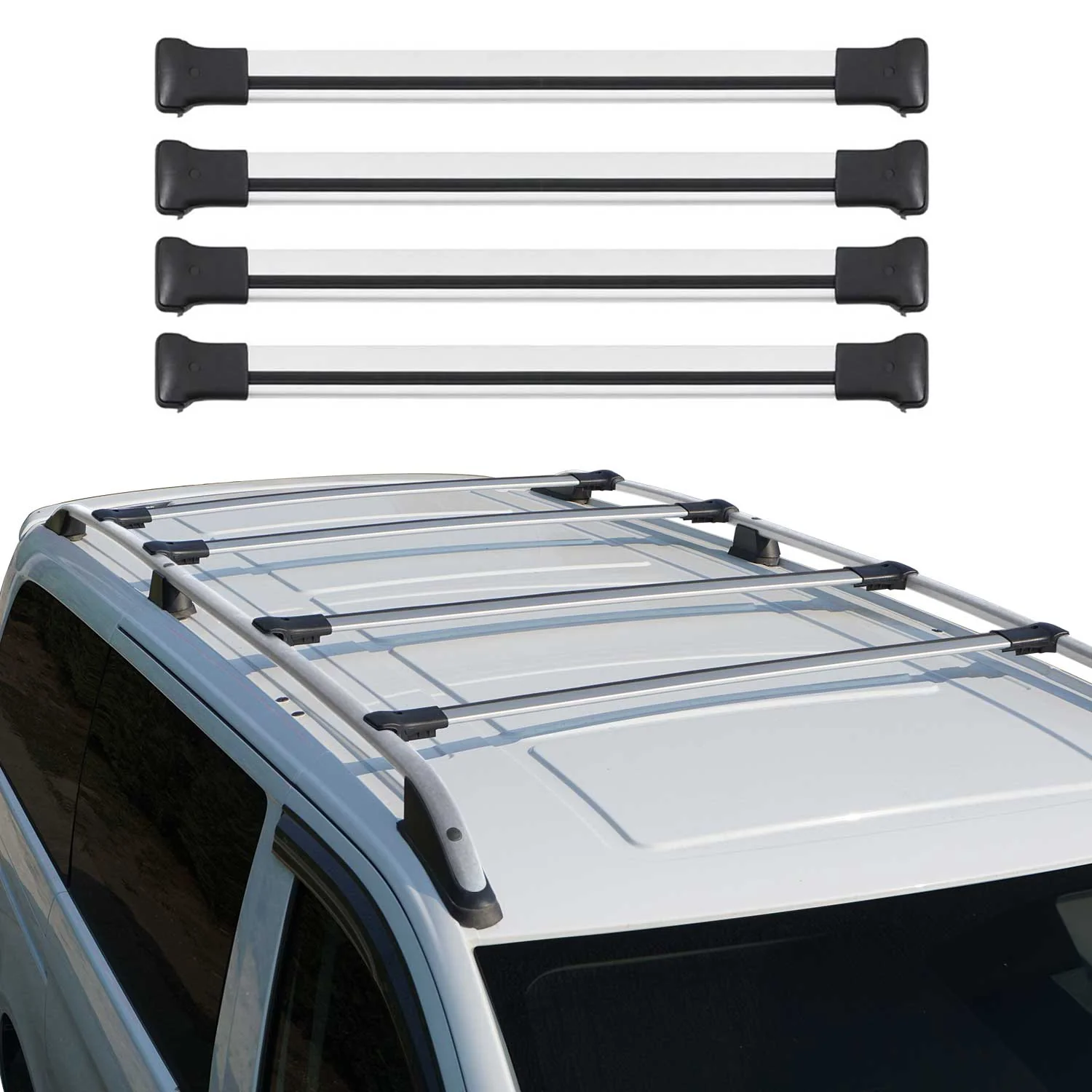 Dachträger für Opel Vivaro C / Zafira Life 2019-2026 75kg Aluminium Silber 4x - Image 2