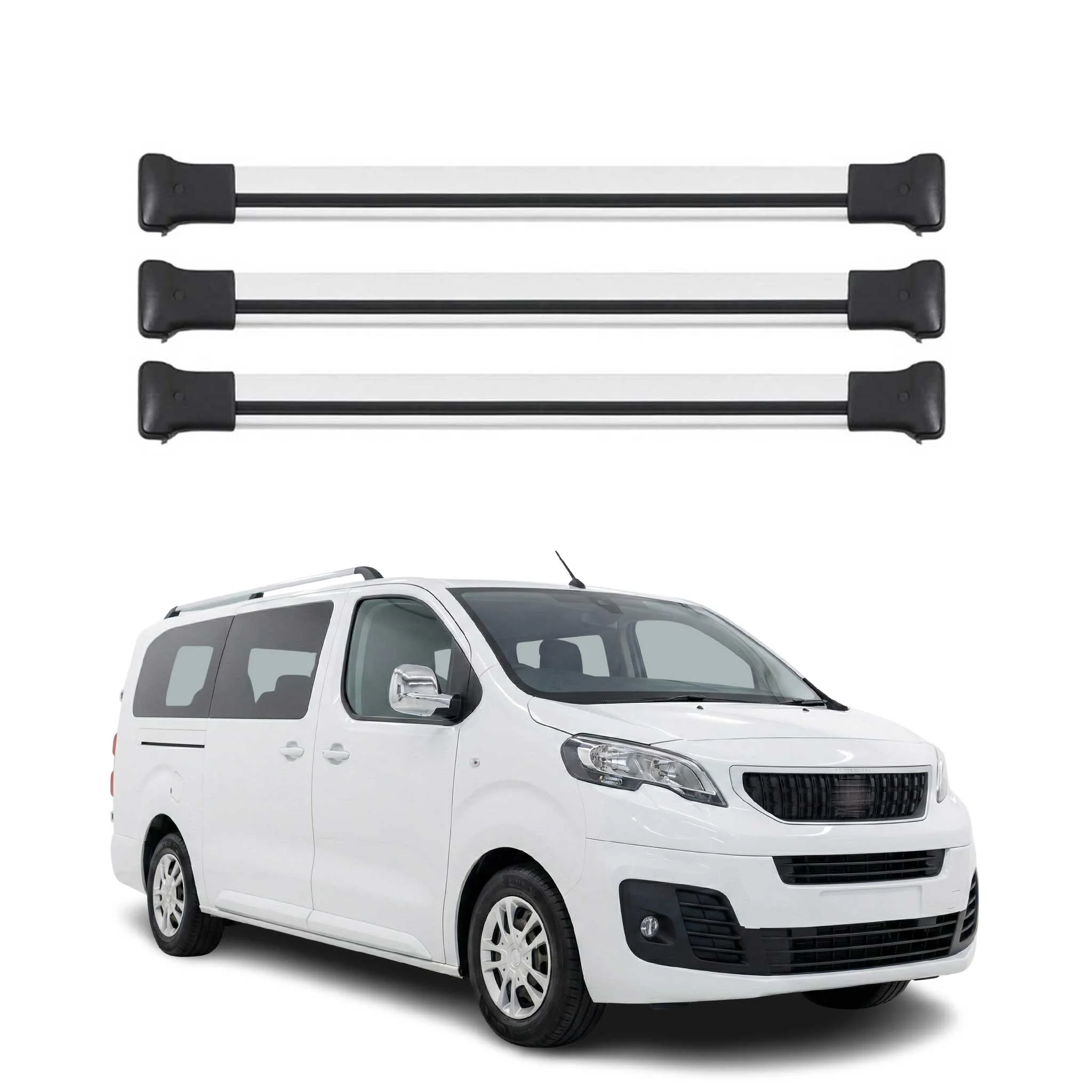 Dachträger Grundtäger für Peugeot Expert / Traveller 2016-2026 Alu Silber 3 tlg