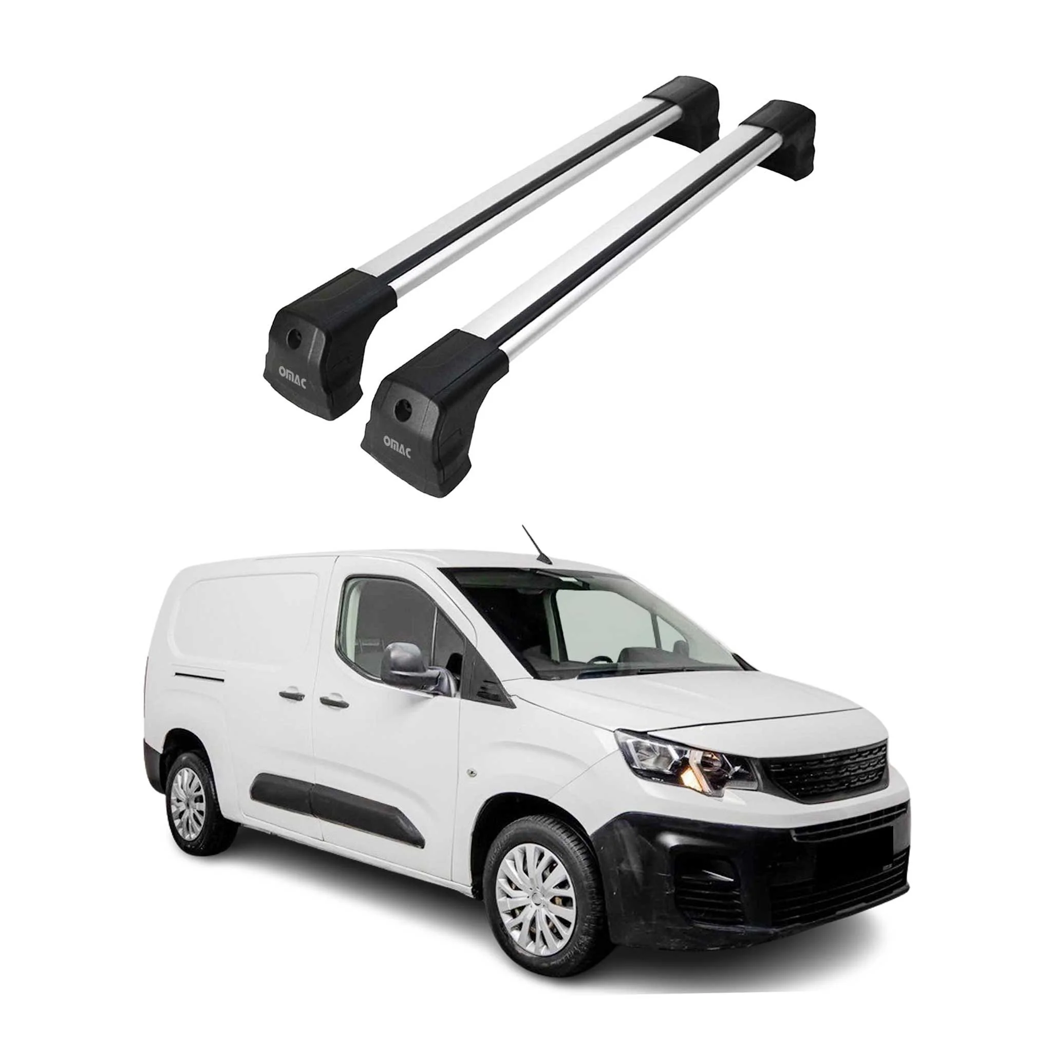 Dachträger Grundtäger für Peugeot Partner mk3 2018-2026 Aluminium Silber 2 tlg