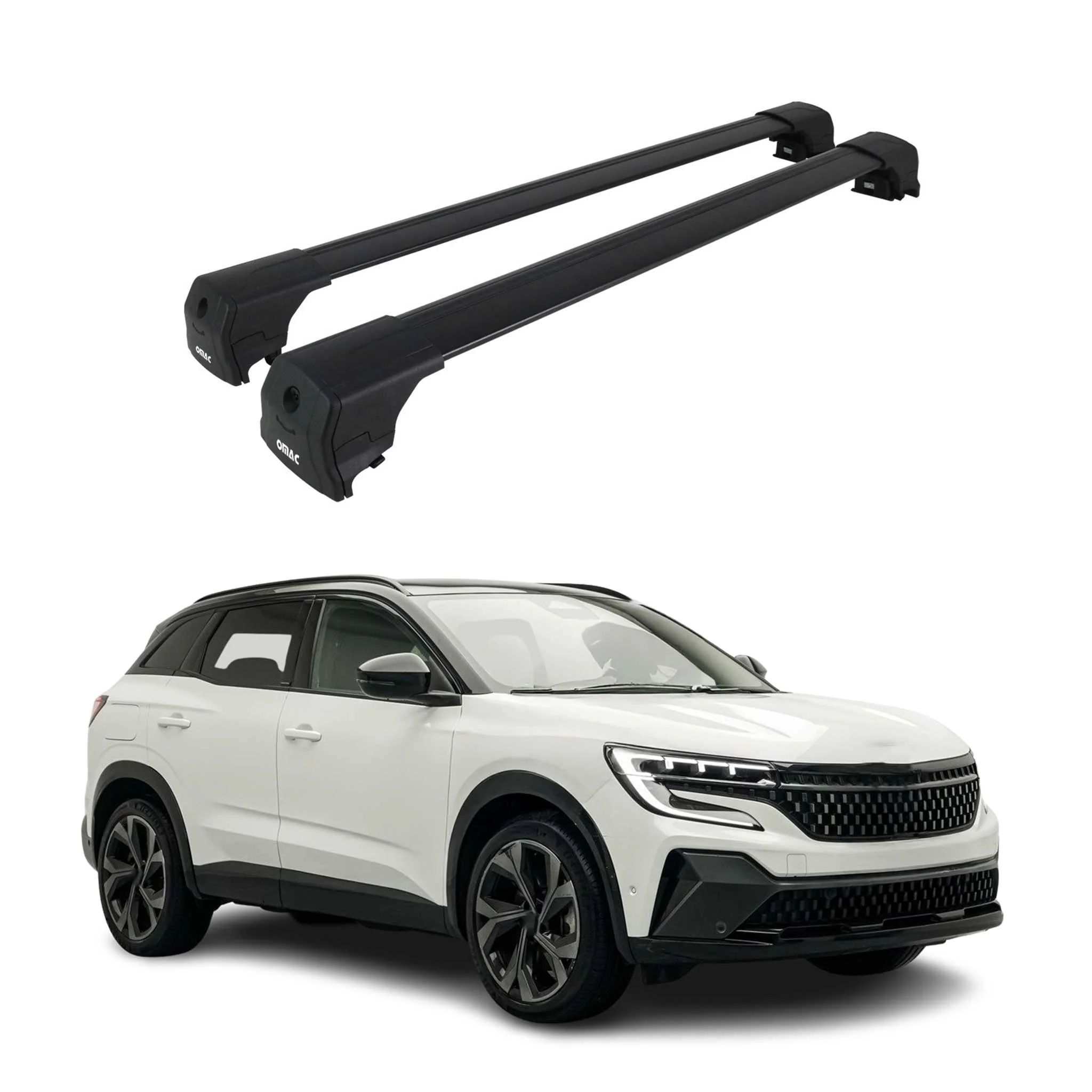Dachträger Grundtäger für Renault Austral 2022-2026 75kg Aluminium Schwarz 2 tlg