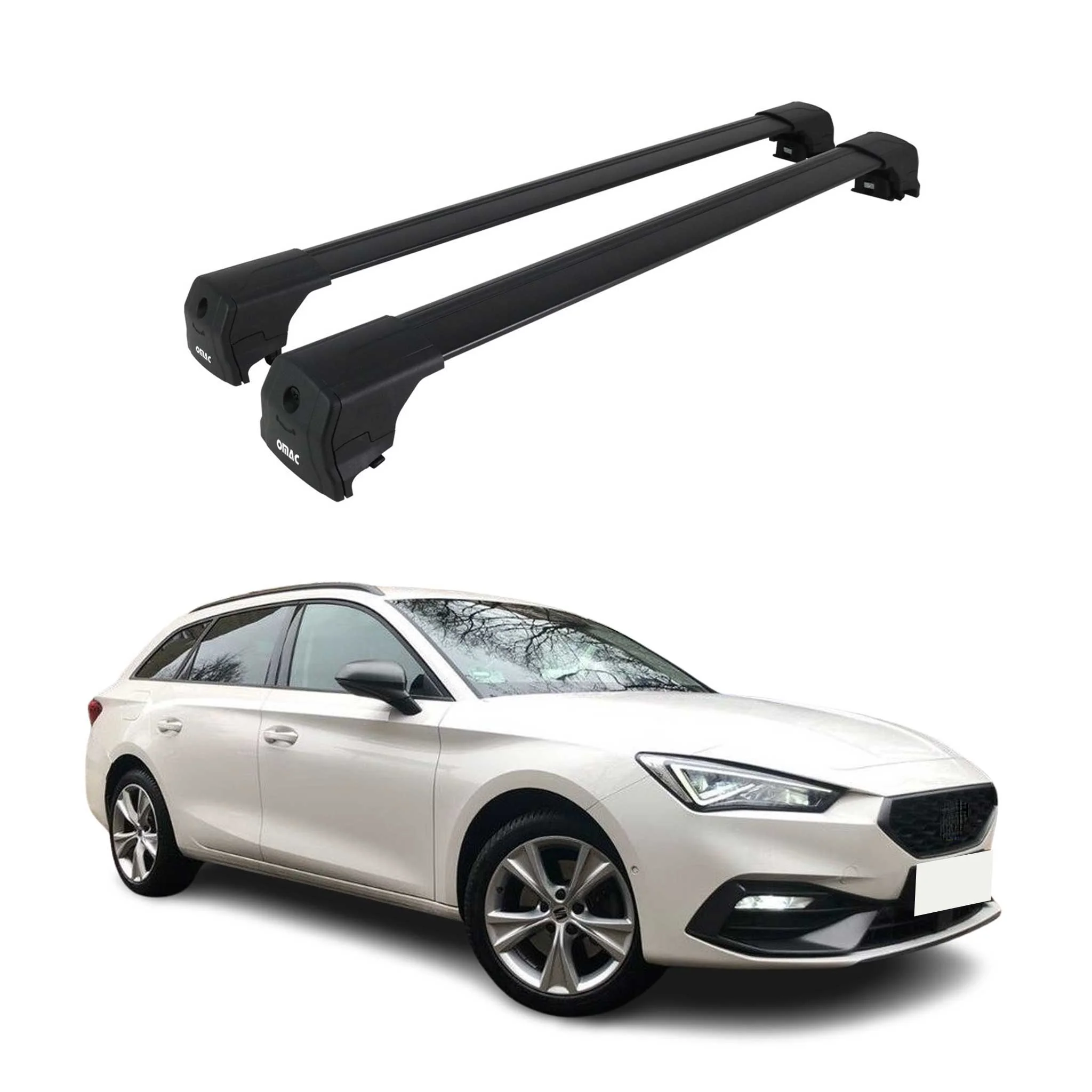 Dachträger Grundtäger für Seat Leon IV Kombi 2020-2026 75kg Aluminium Schwarz 2x