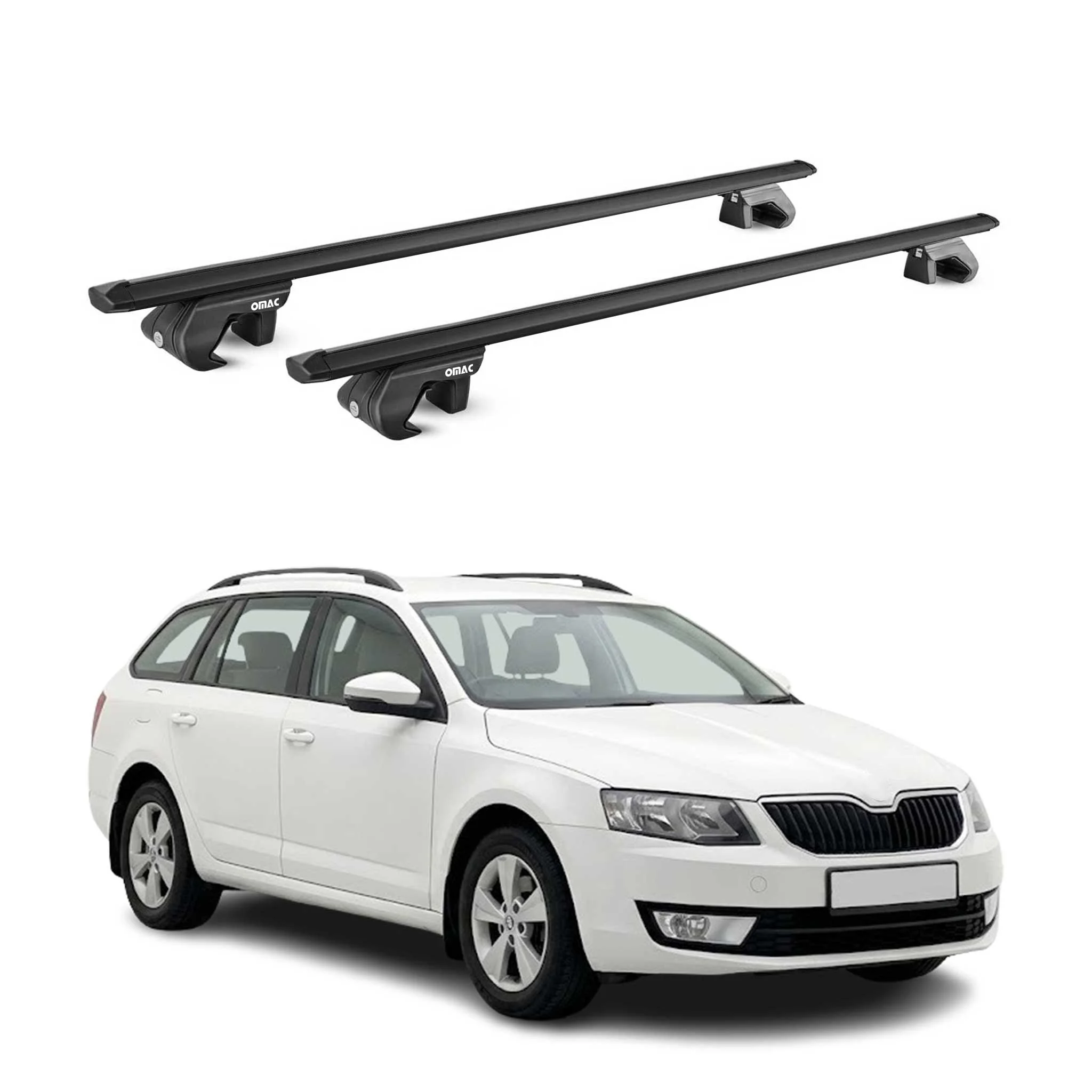 Dachträger Grundtäger für Skoda Octavia III Kombi 2013-2019 90kg Alu Schwarz ABE