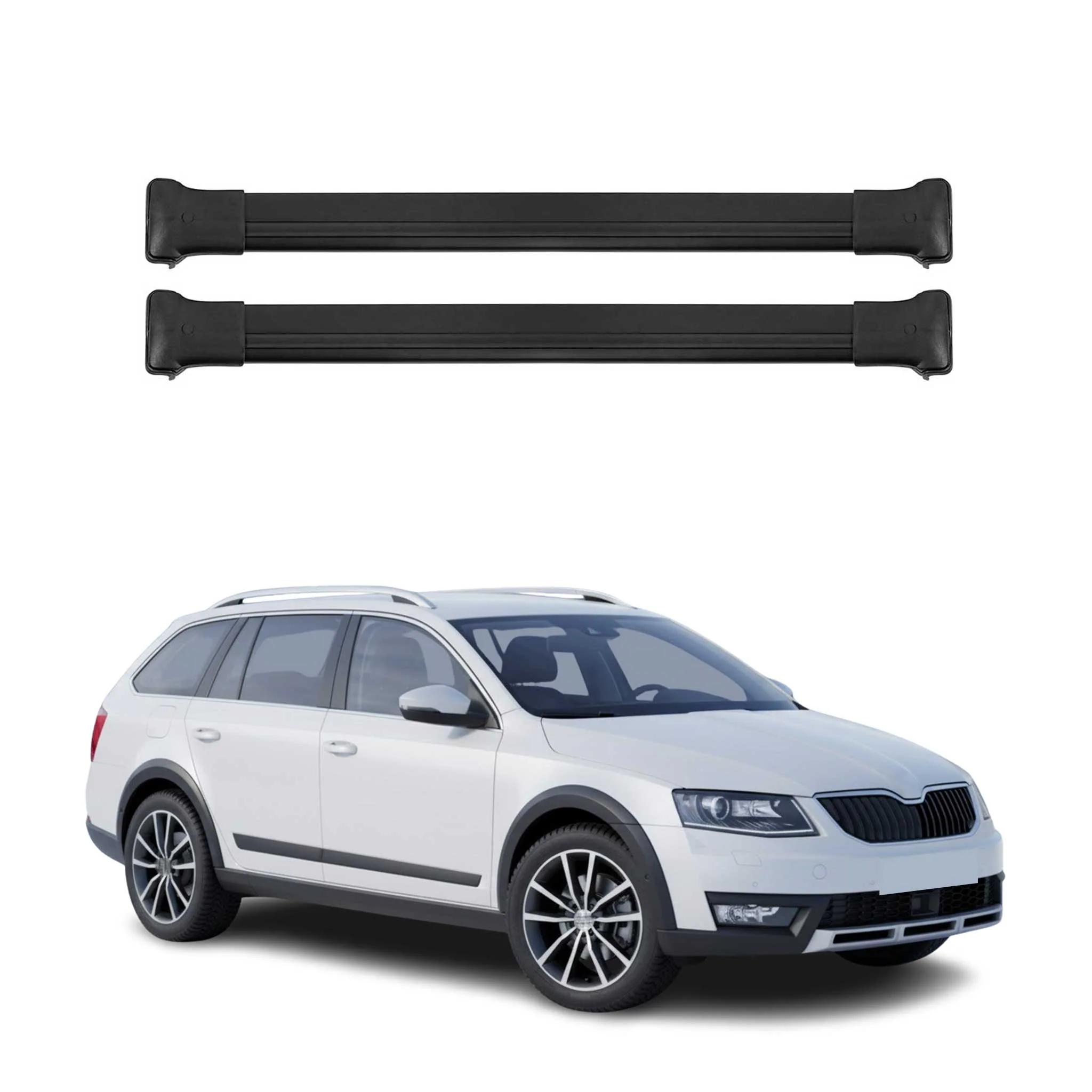 Dachträger Grundtäger für Skoda Octavia III Kombi 2017-2019 FL Aluminium Schwarz