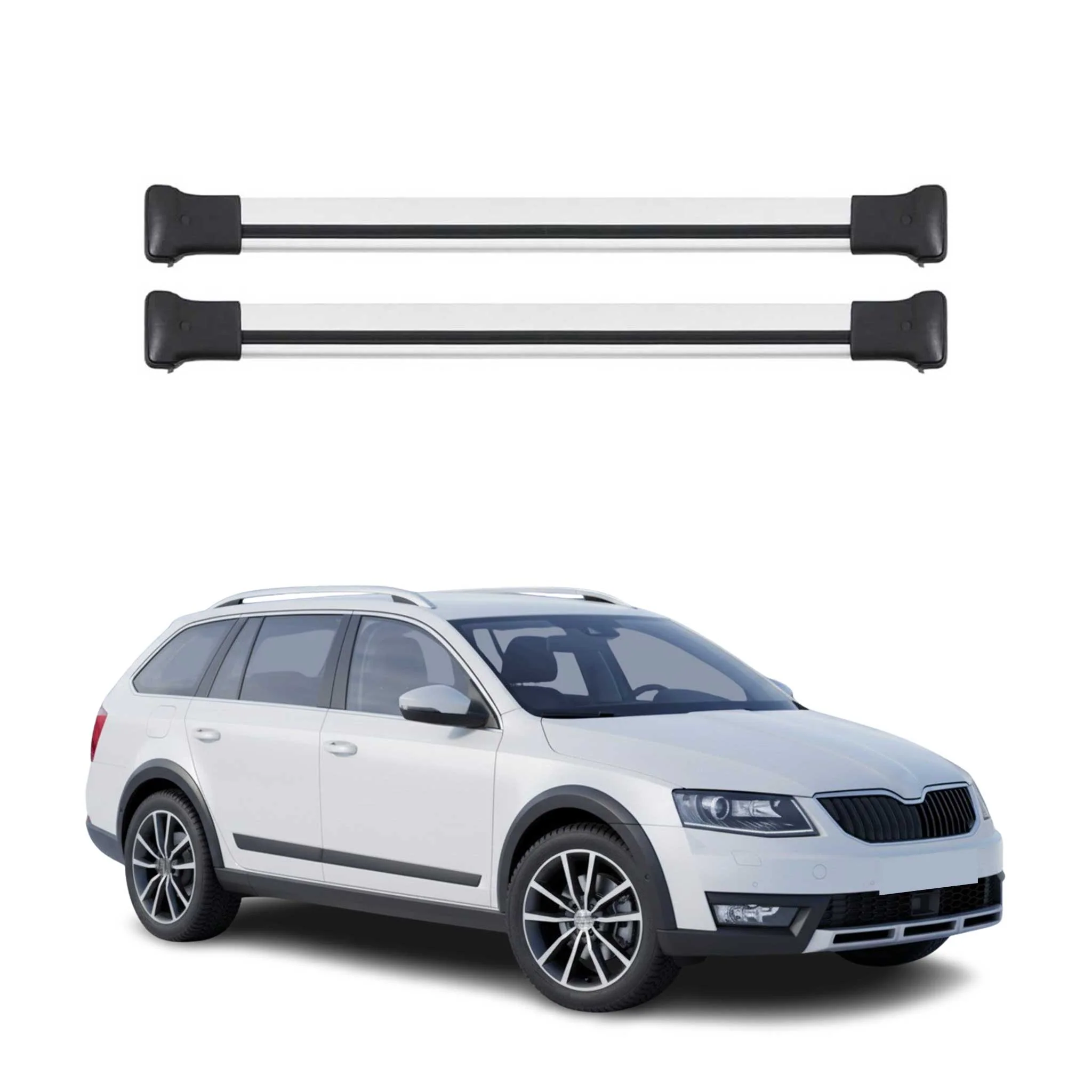 Dachträger Grundtäger für Skoda Octavia III Kombi 2017-2019 FL Aluminium Silber