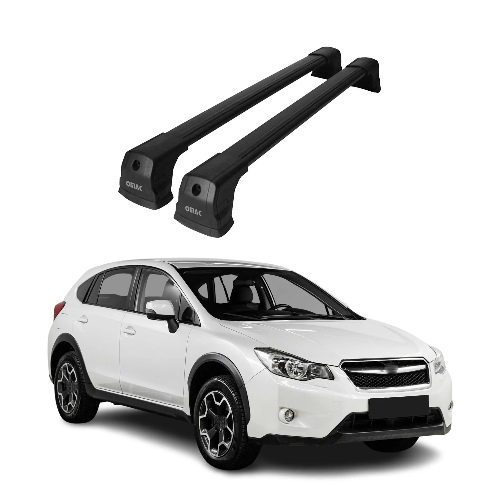 Dachträger Grundtäger für Subaru XV mk1 2012-2017 75kg Aluminium Schwarz 2 tlg