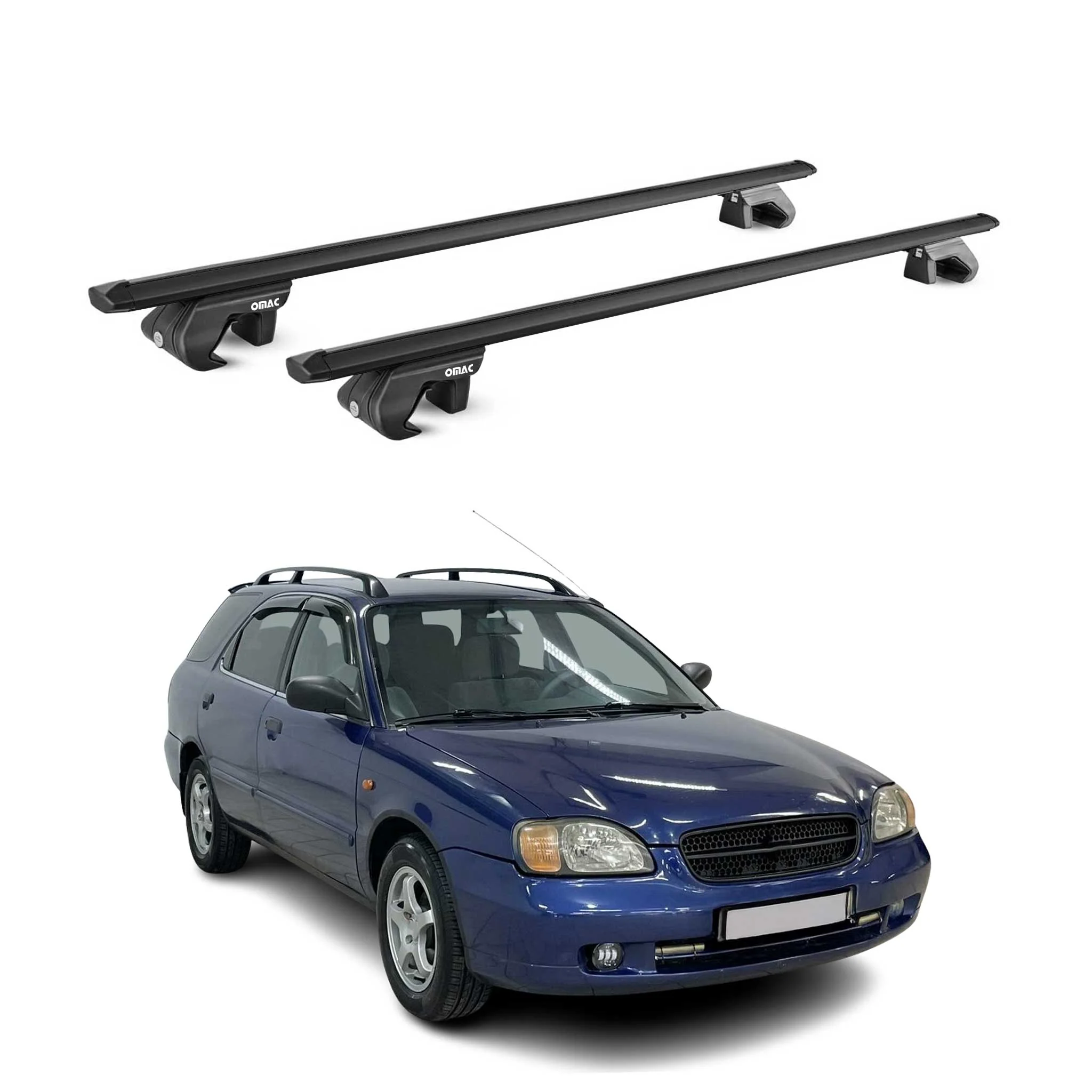 Dachträger Grundtäger für Suzuki Baleno Kombi 1995-2002 90kg Alu Schwarz ABE