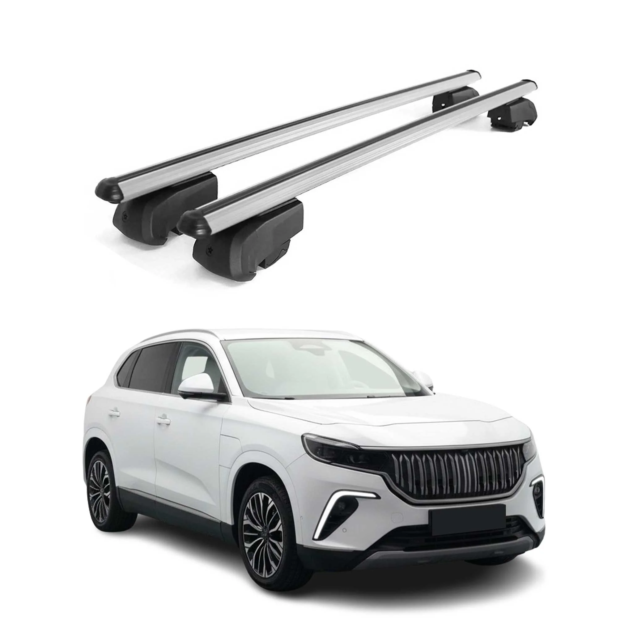 Dachträger Grundtäger für Togg T10X 2023-2026 75kg ABE Aluminium Silber 2 tlg