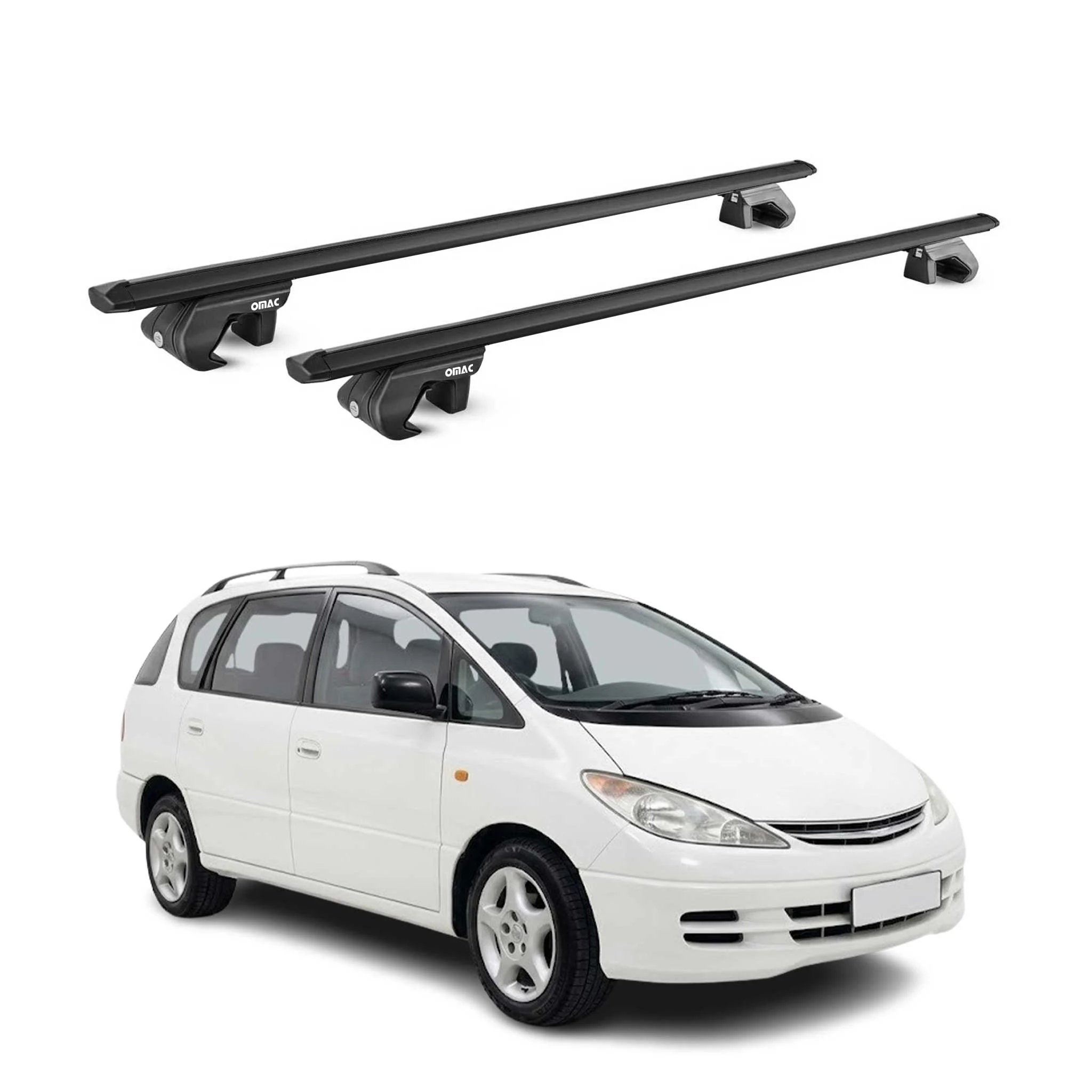 Dachträger Grundtäger für Toyota Previa II 2000-2005 90kg Alu Schwarz ABE