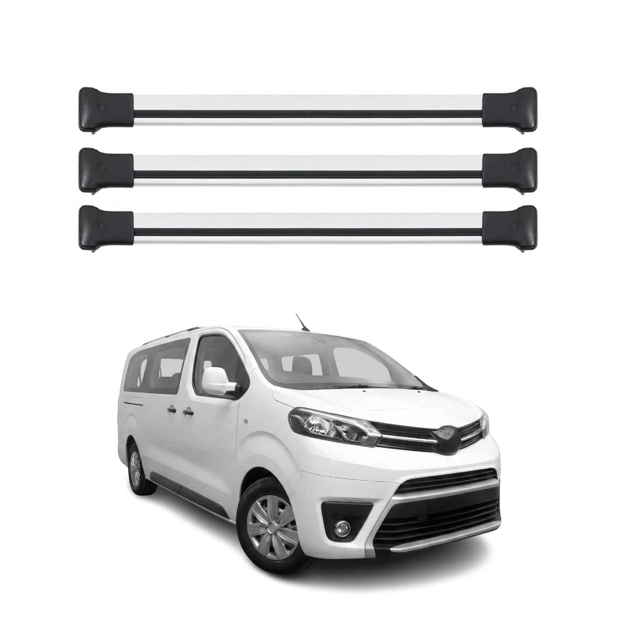 Dachträger Grundtäger für Toyota Proace 2016-2026 Aluminium Silber 3 tlg