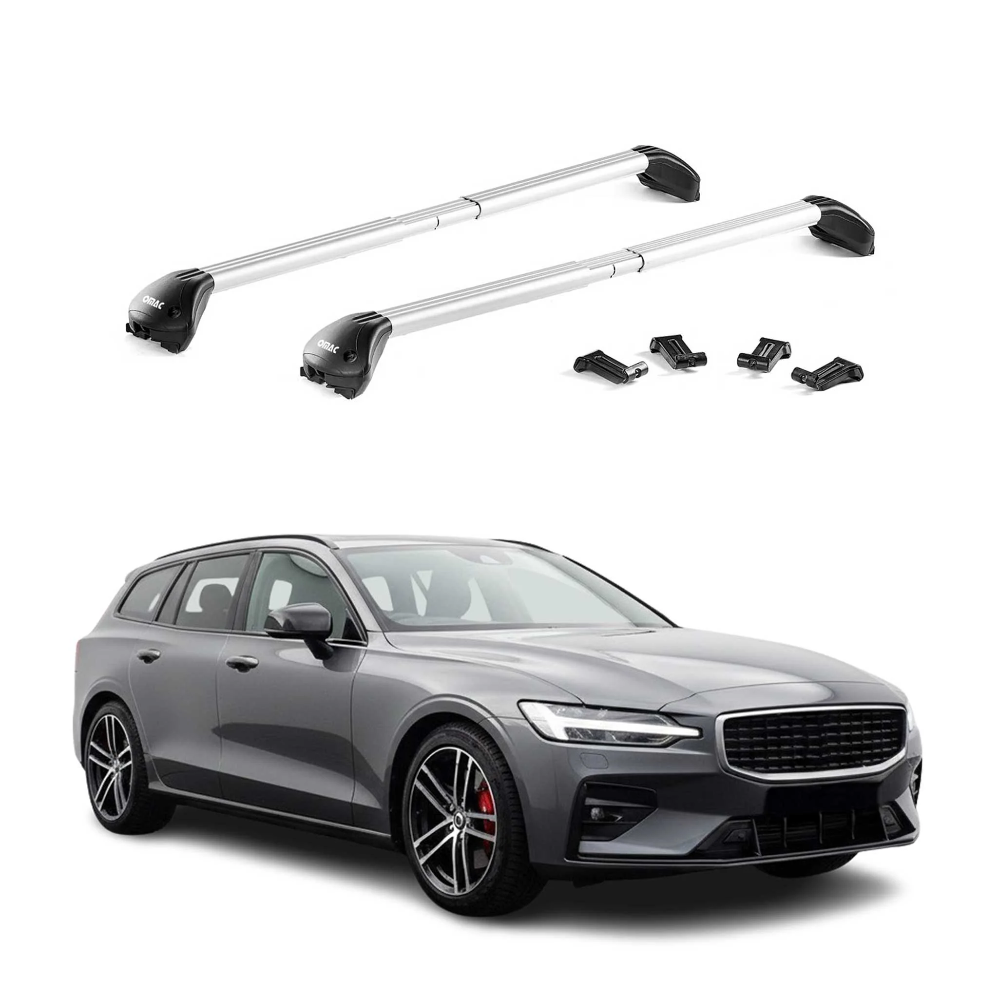 Dachträger Grundtäger für Volvo V60 II 2019-2026 100kg Aluminium Silber ABE
