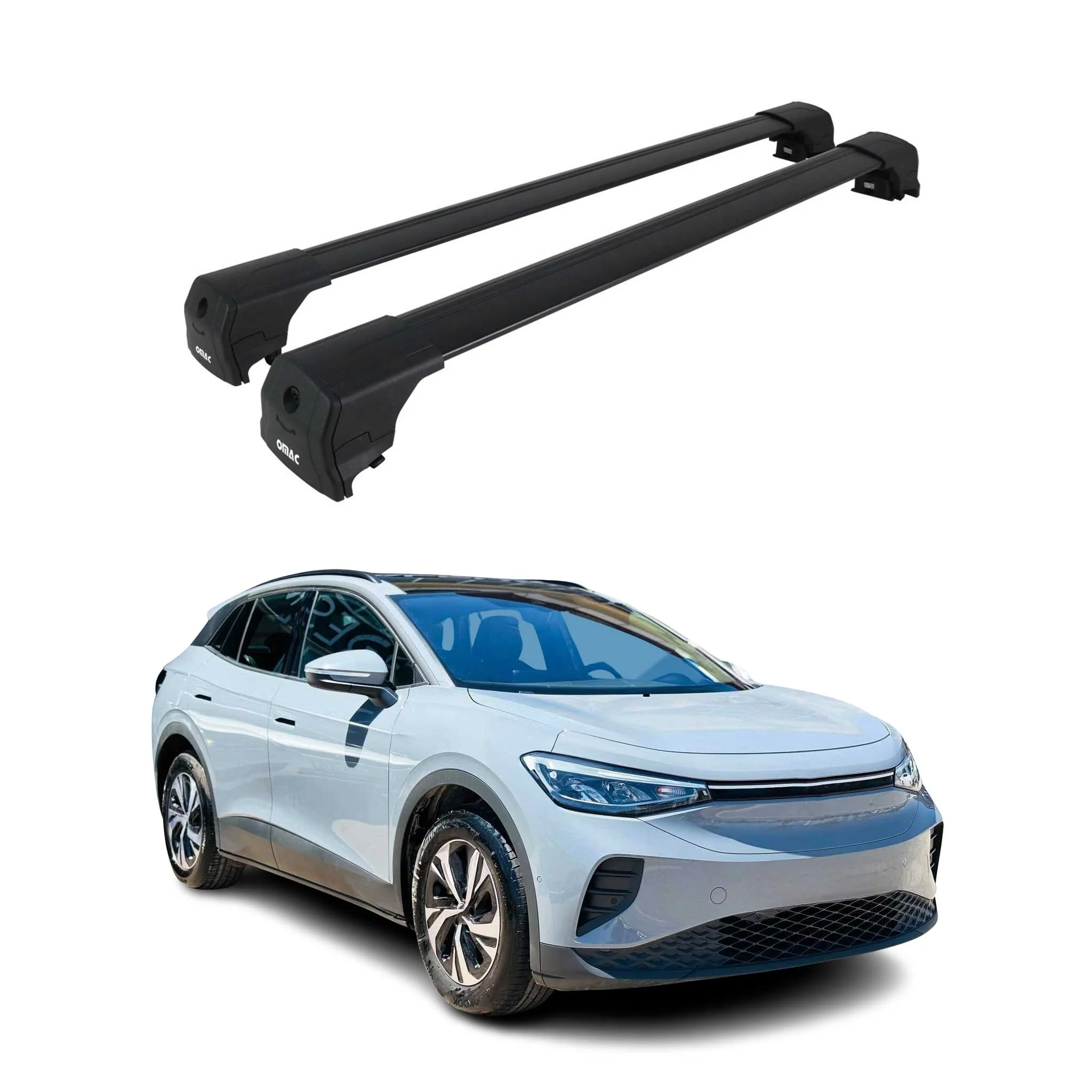 Dachträger Grundtäger für VW ID.4 2021-2026 75kg Aluminium Schwarz 2 tlg