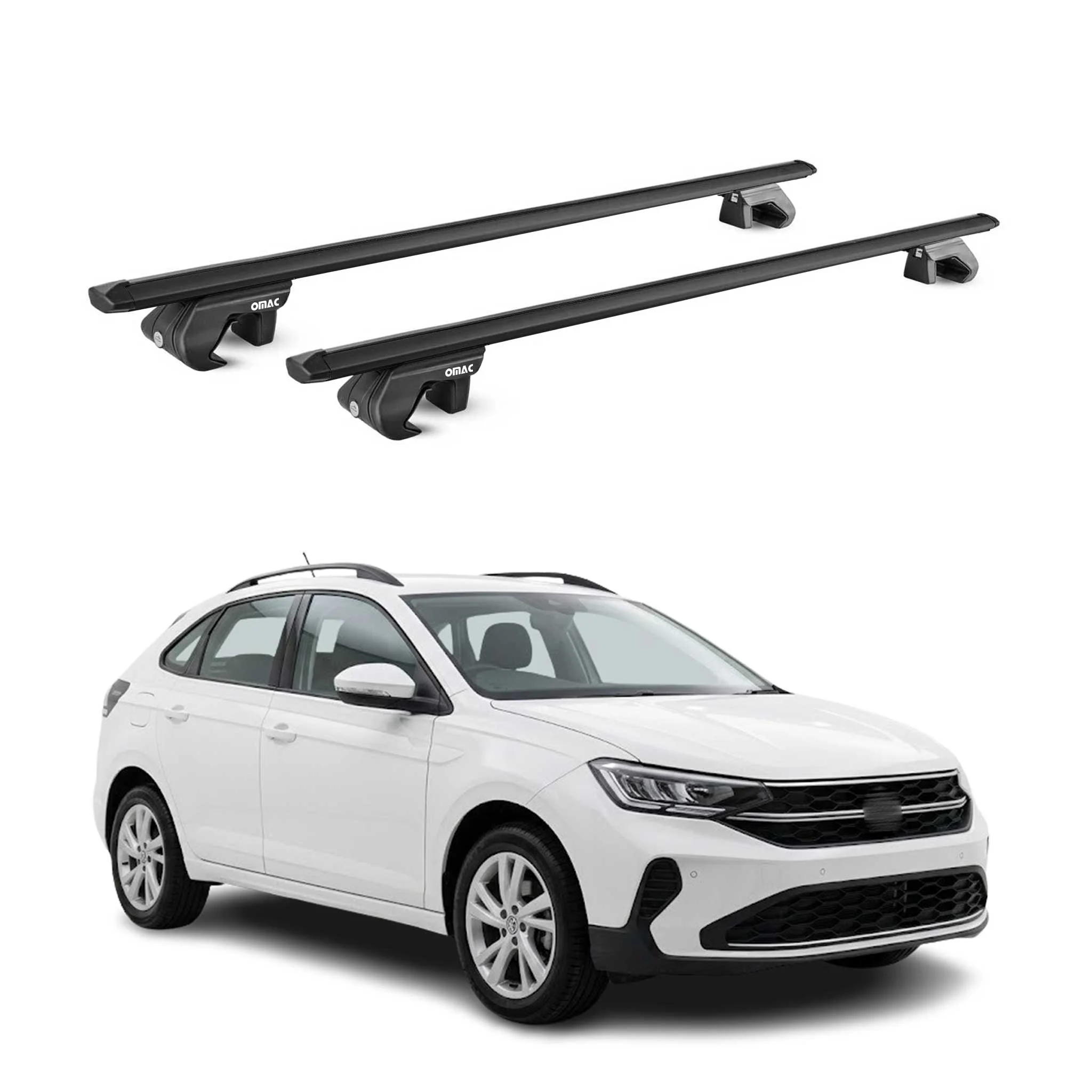 Dachträger Grundtäger für VW Taigo 2021-2026 90kg Aluminium Schwarz ABE