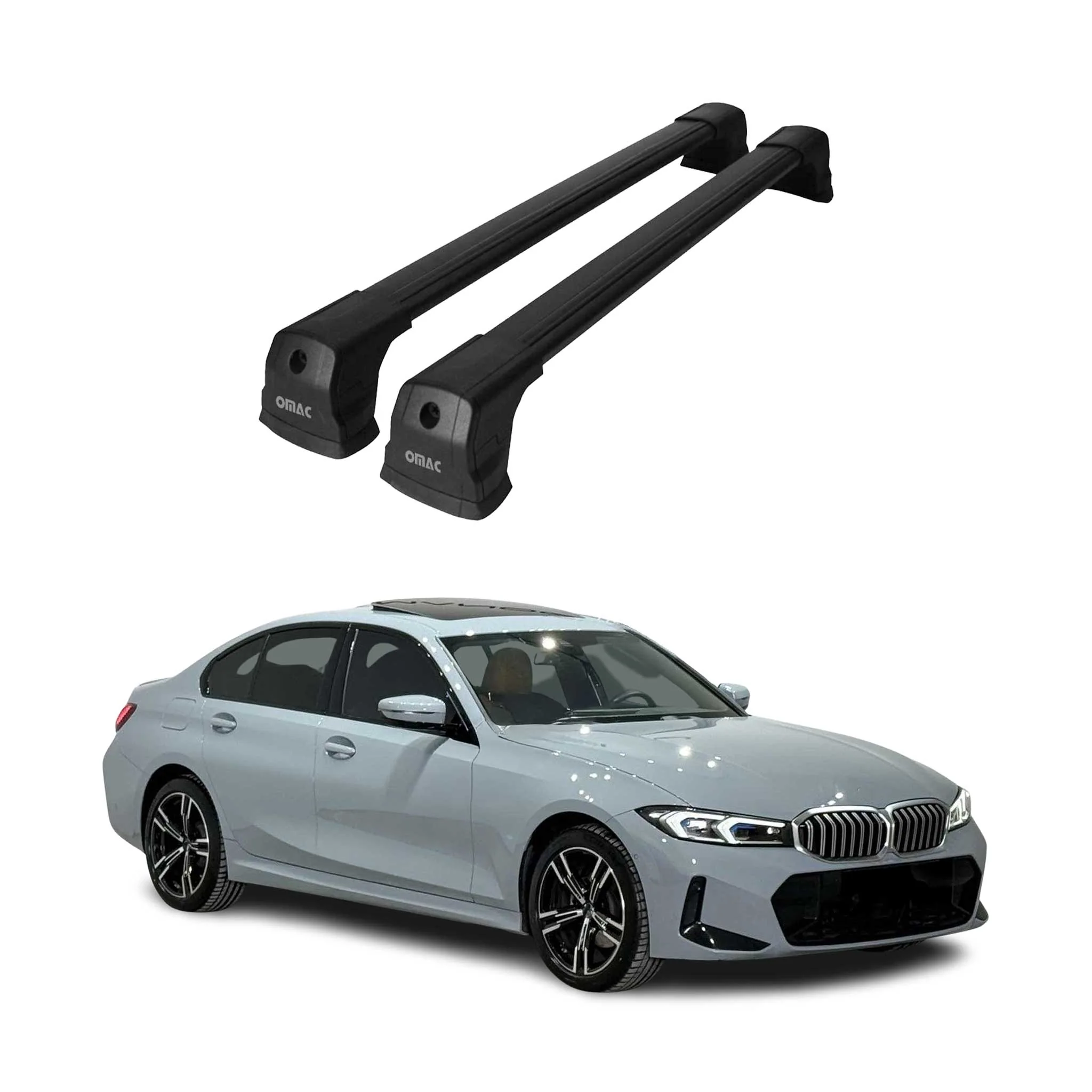 Dachträger für BMW 3er G20 2019-2026 / G80 Limo 2021-2026 75kg Alu Schwarz 2x