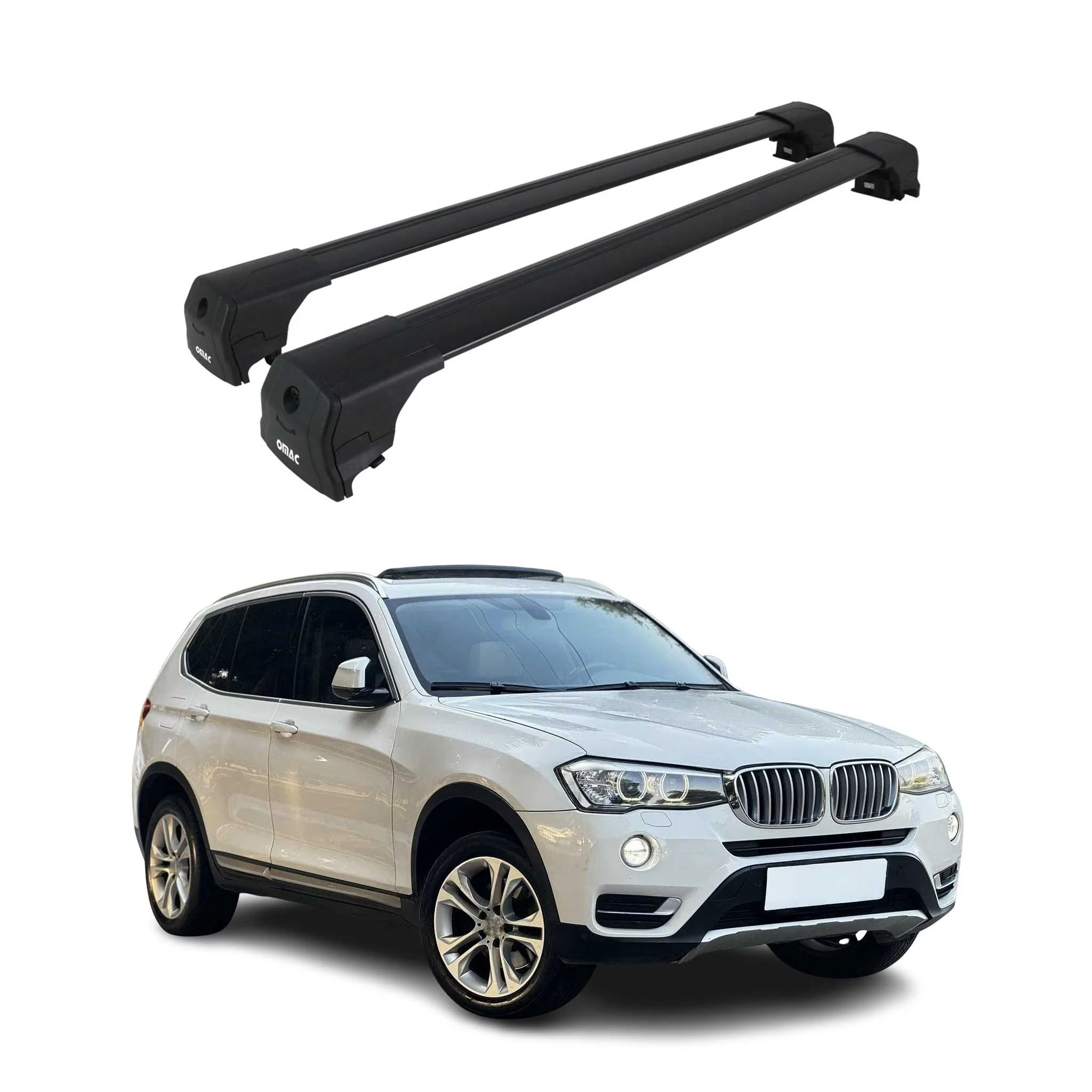Dachträger Grundtäger für BMW X3 F25 2010-2017 75kg Aluminium Schwarz 2 tlg