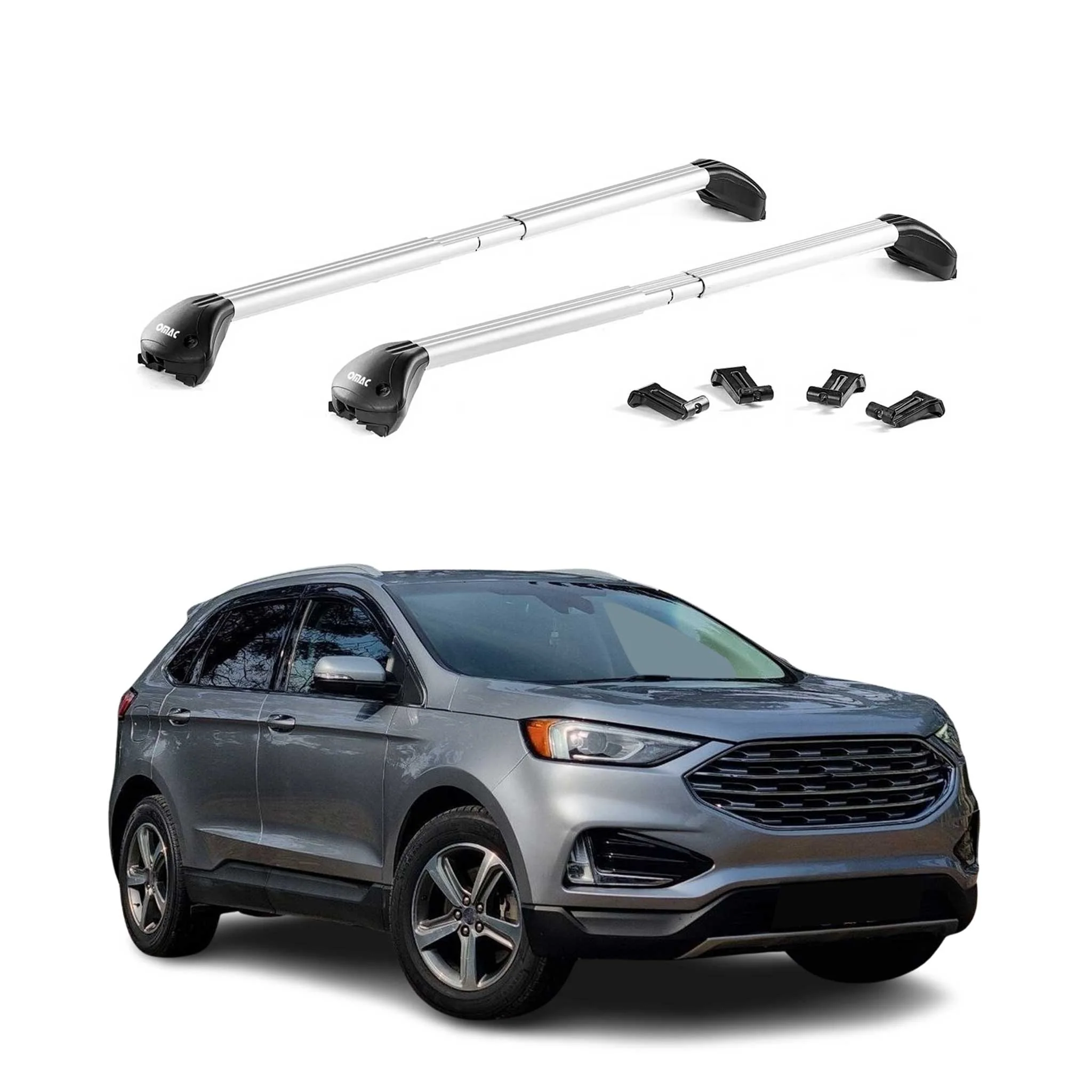Dachträger Grundtäger für Ford Edge 2016-2021 100kg Aluminium Silber 2x ABE