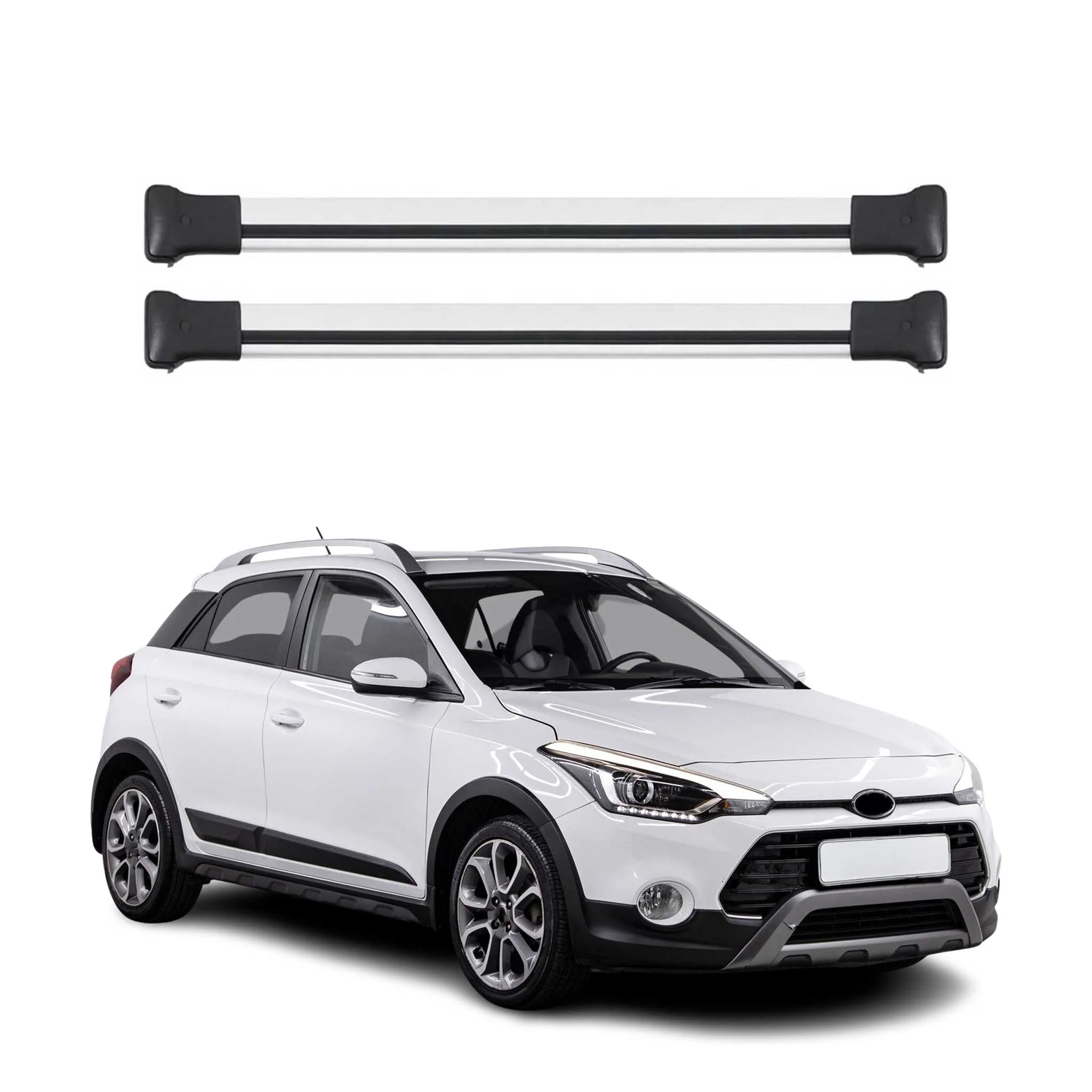Dachträger Grundtäger für Hyundai i20 Active Elite 2014-2020 75kg Silber Alu 2x